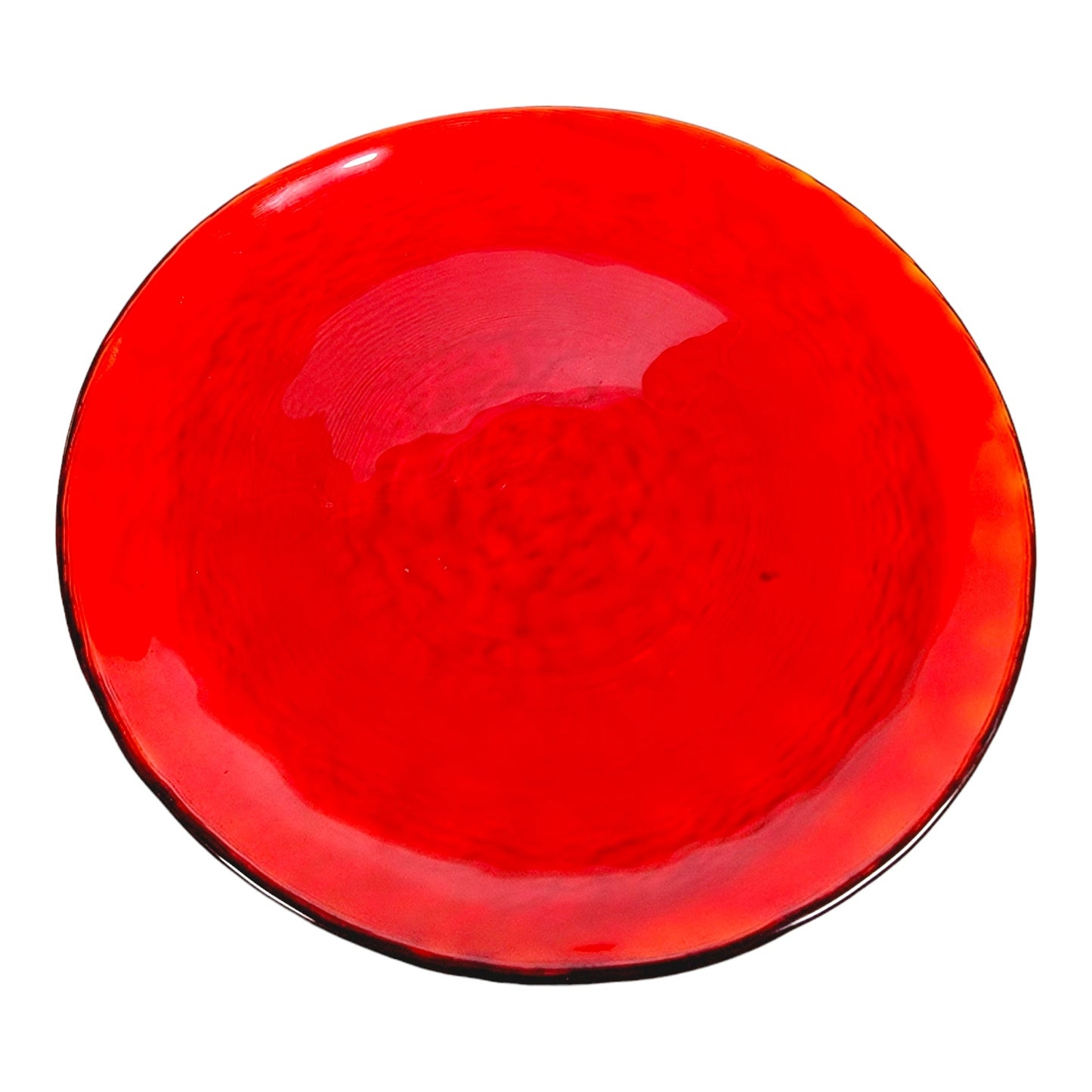 Ruby Red Recycled Glass Plate 7.75" D