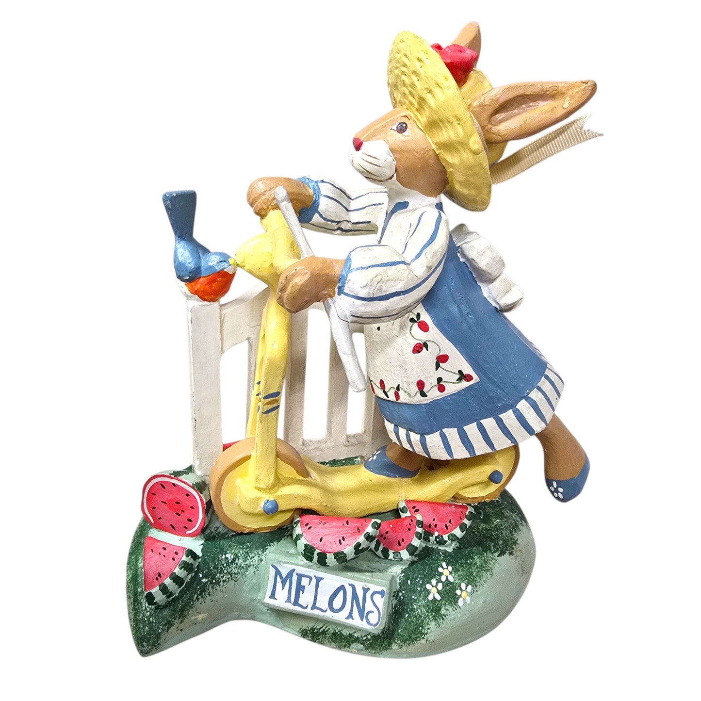 (Reserved for Customer) House of Hatten Melons Puddles Bunny Figurines Set 1996 D Calla Signed Vintage