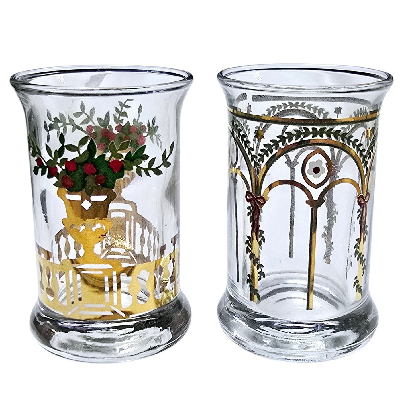 Set of 2 Vintage Holmegaards Denmark Juledramglas Dram Glasses Danish Glass