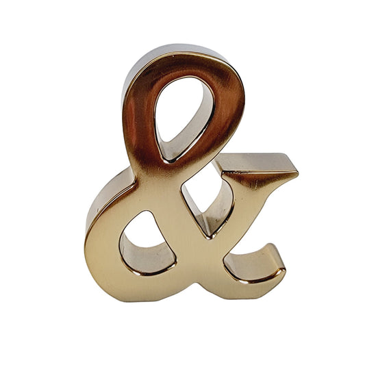 Polished Brass Ampersand Paperweight 3" Heavy