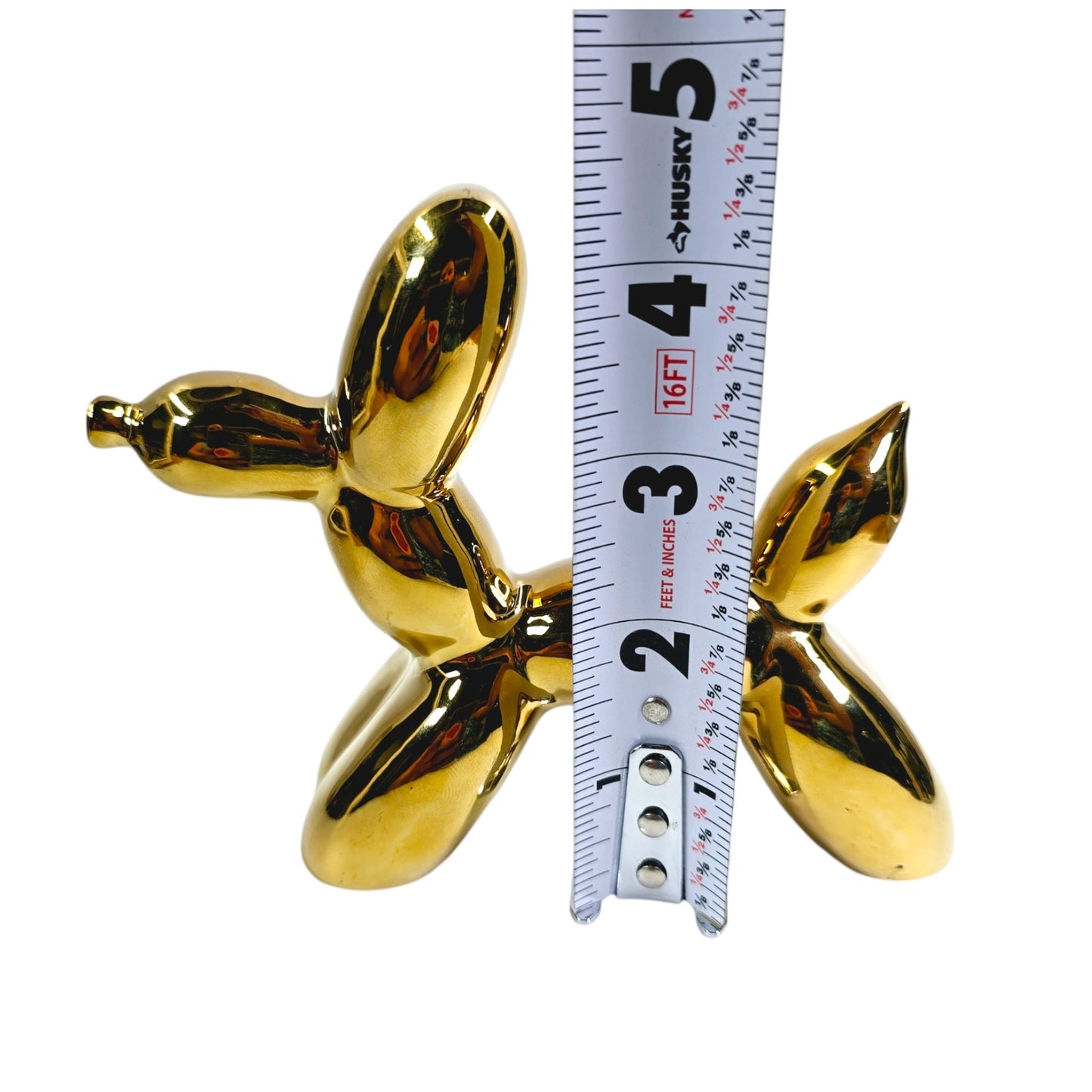 Balloon Dog Figurine, Gold Tone over Ceramic