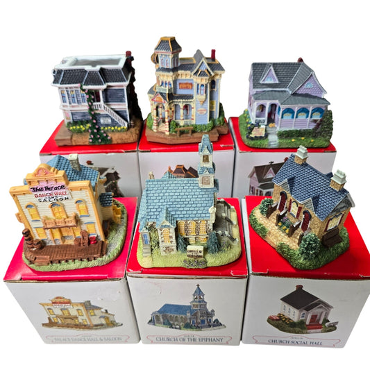 Lot of 6 Liberty Falls Americana Collection Social Buildings Christmas Village