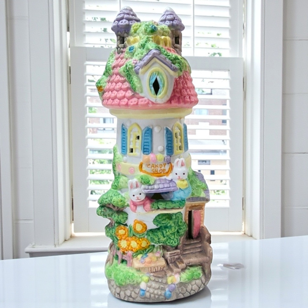 Vintage Cottontale Cottages 8" Light-Up Candy Shop Hand Painted Easter Village