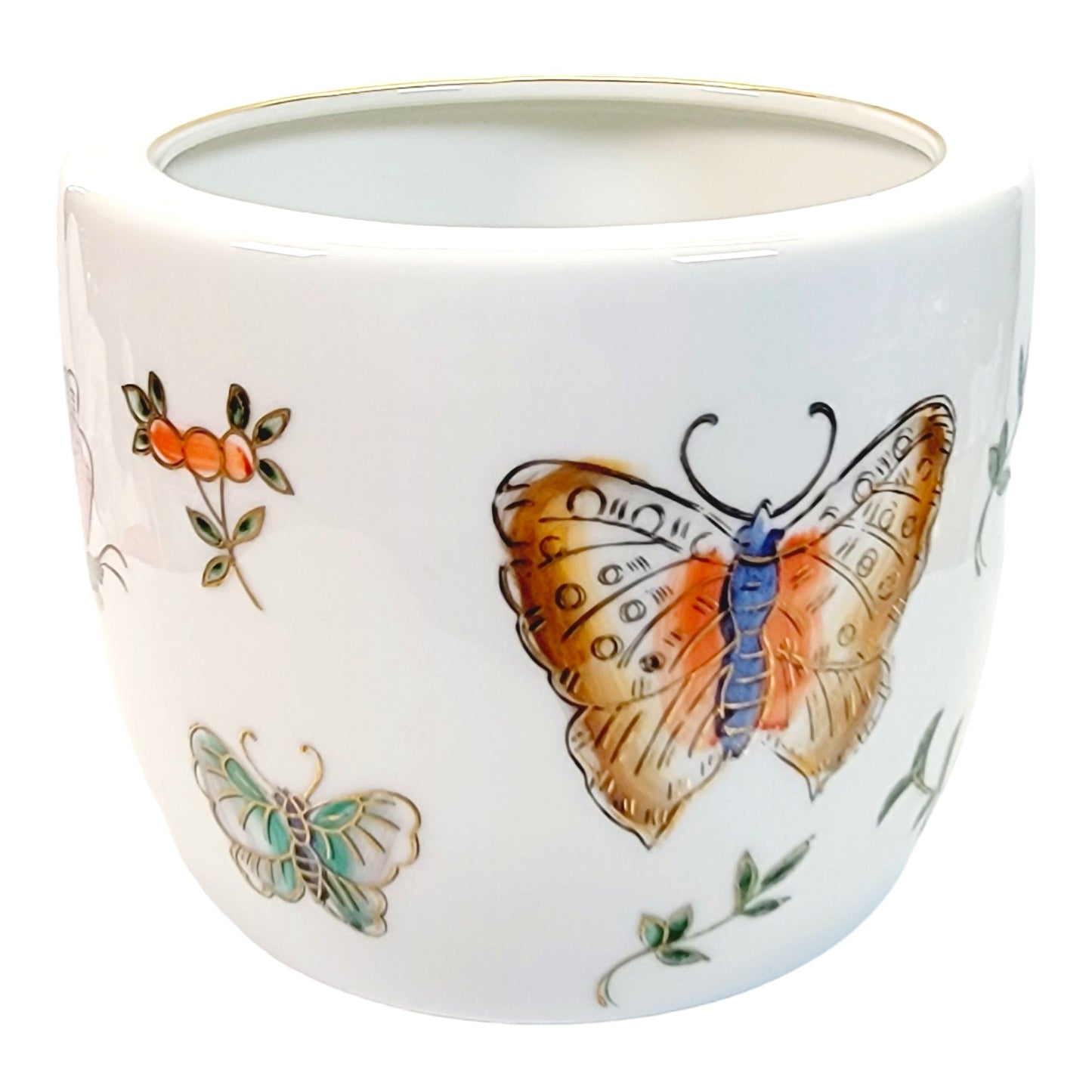 Porcelain Butterfly Flower Pot 4" H