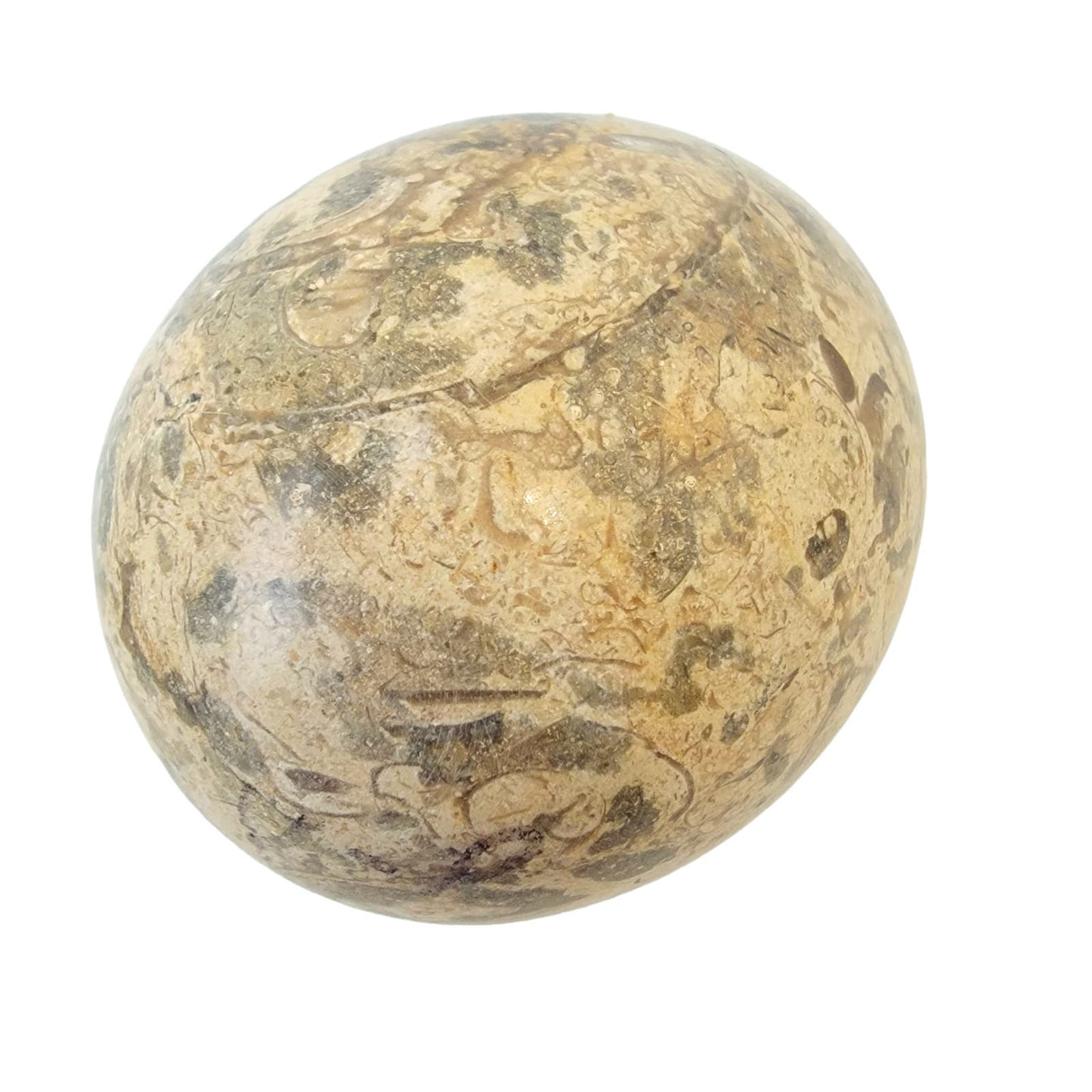 Vintage Carved Stone Egg, Polished Marble or Granite Egg Paperweight