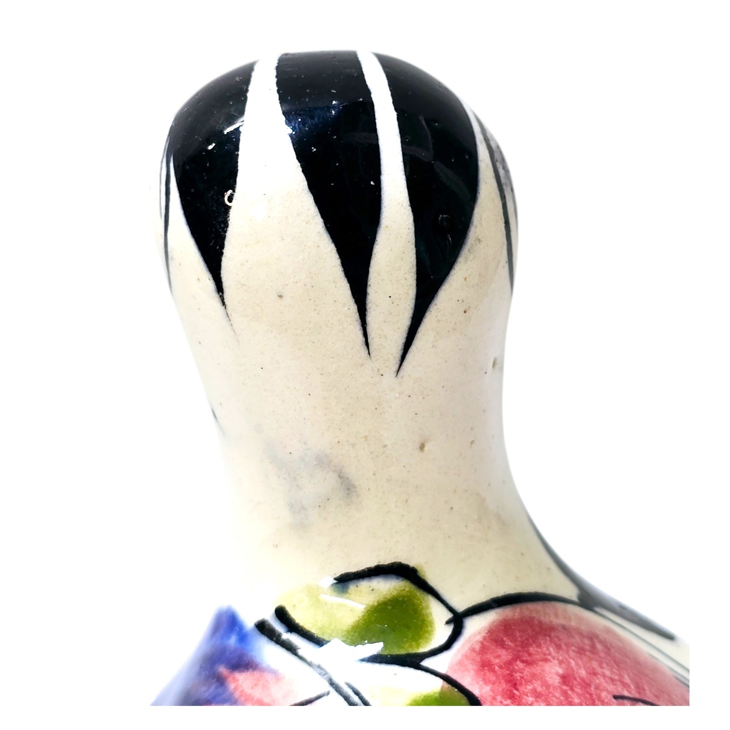 Hand Painted Mexican Floral Dove Tonal Pottery Bird