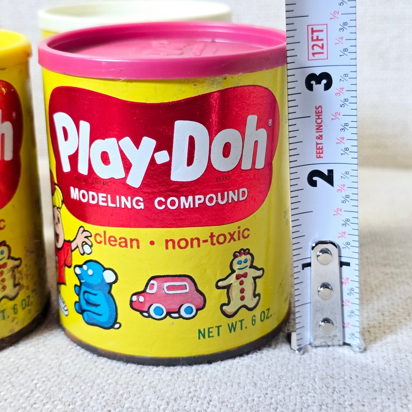 Vinatge 1960s Play-Doh Modeling Compound Metal Cans, Set of 4, Read