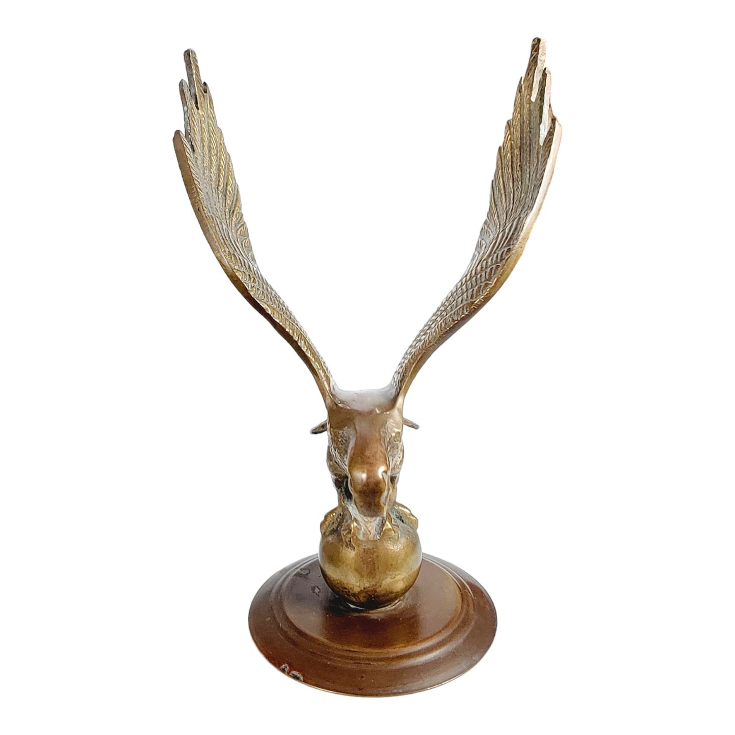 Vintage Brass American Eagle Figurine Statue 10" H