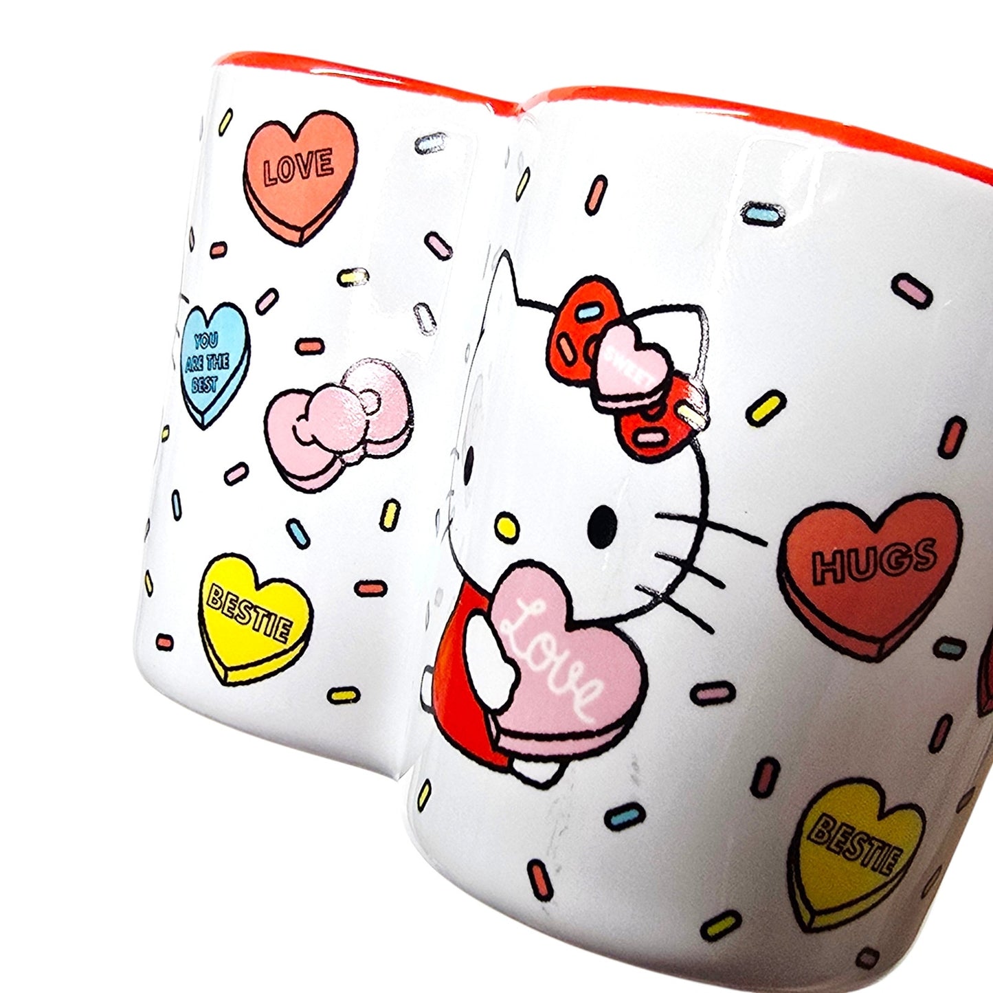 Set of 4 Hello Kitty Valentine's Day Heart Ceramic Ramekins Sanrio Love Designs