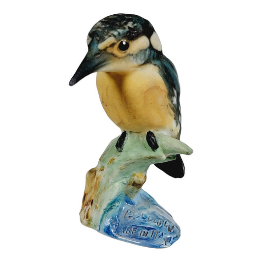 For Danni- Vintage Italian Porcelain Kingfisher Bird Figurine, Signed, Made in Italy