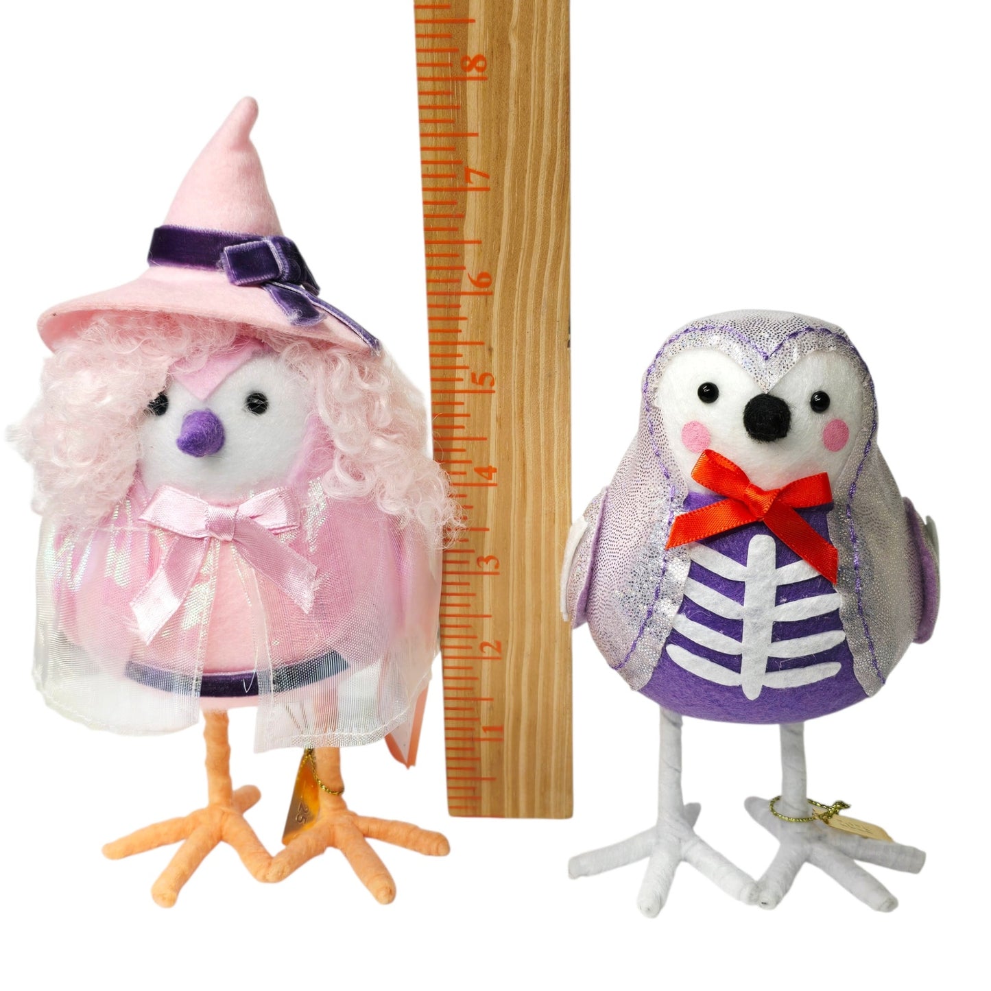 Target 2025 "Glitzy" & "Bonita" Halloween Birds | Wicked Glinda Style Good Witch & Skeleton Pair