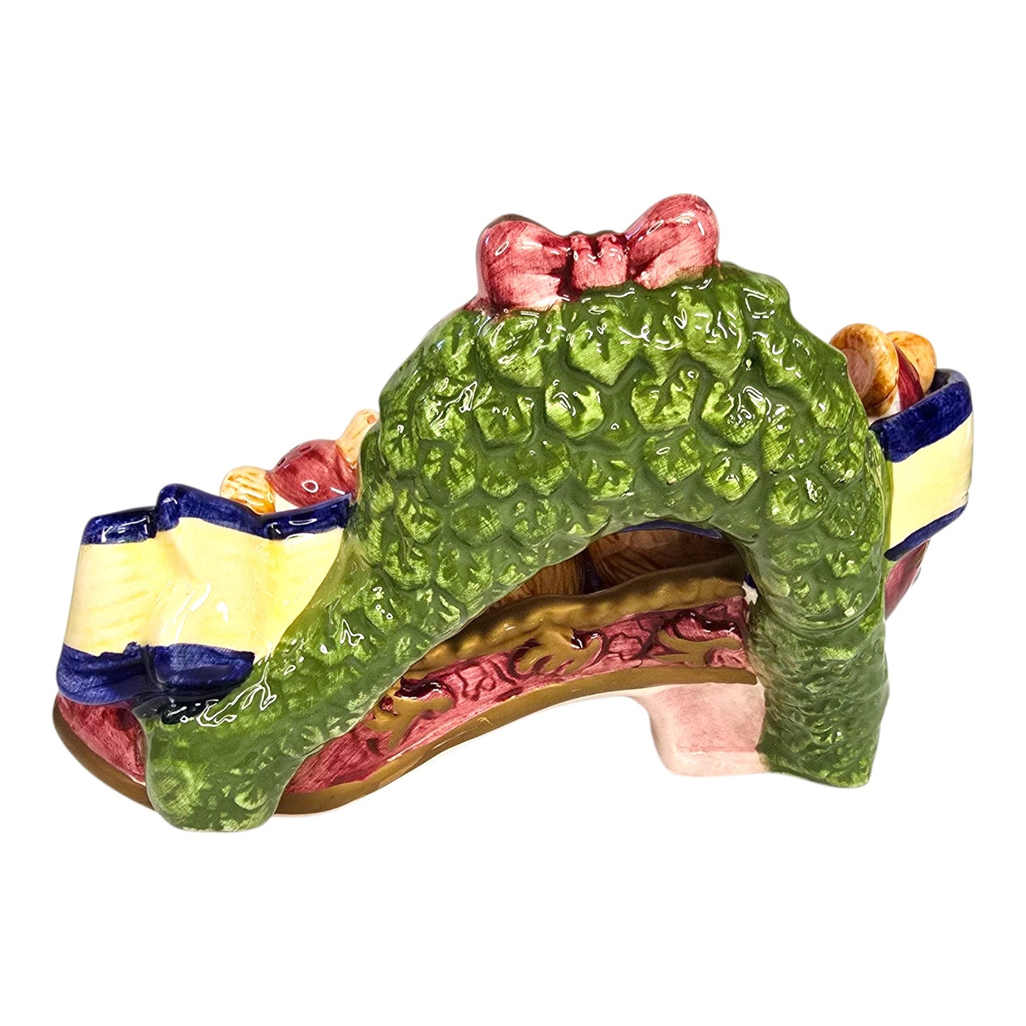Vtg "Not Even A Mouse" Salt & Pepper in Shoe Hermitage Pottery Holiday Christmas