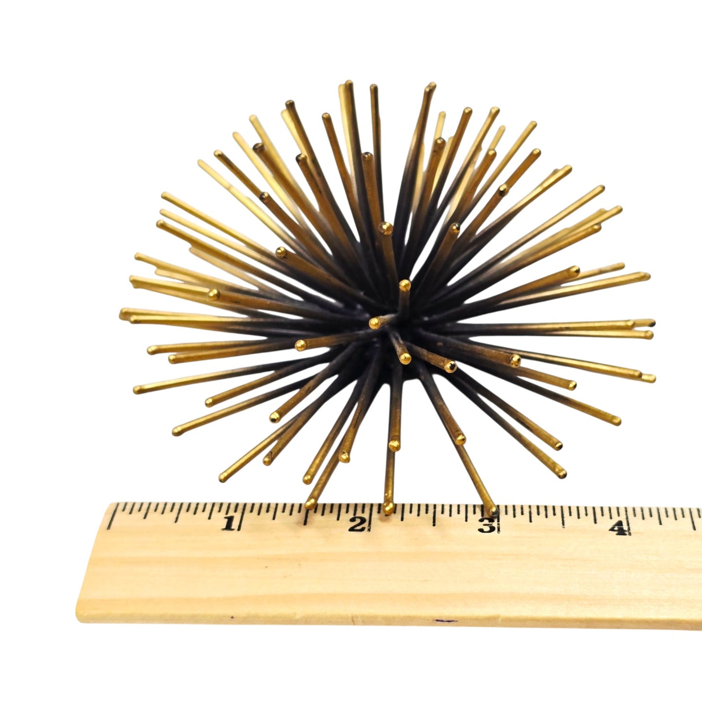 MCM Style Gold & Black Atomic Starburst Business Card Holder Sea Urchin Wall Art