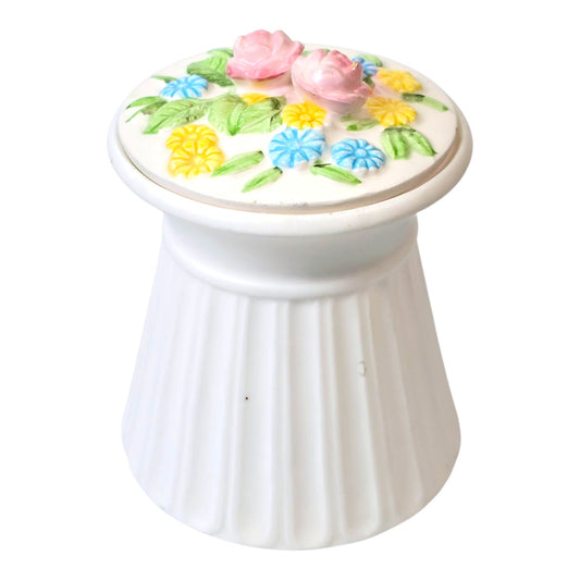 Vintage 1959 Holt Howard Spring Jar, Sugar Jar, Pink Yellow and Blue Flowers
