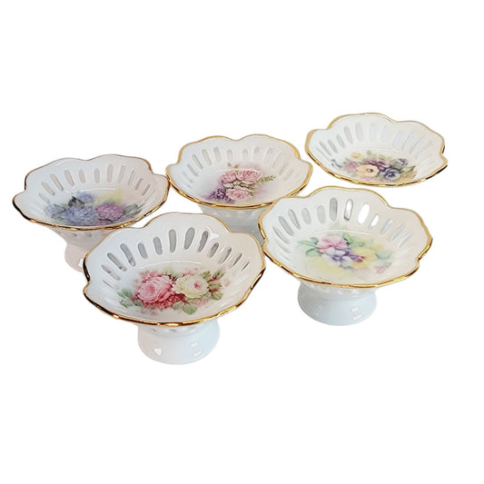 Lois White CreARTive Treasures Tiny Sugar Pedestals / Ring Dish, Set of 5