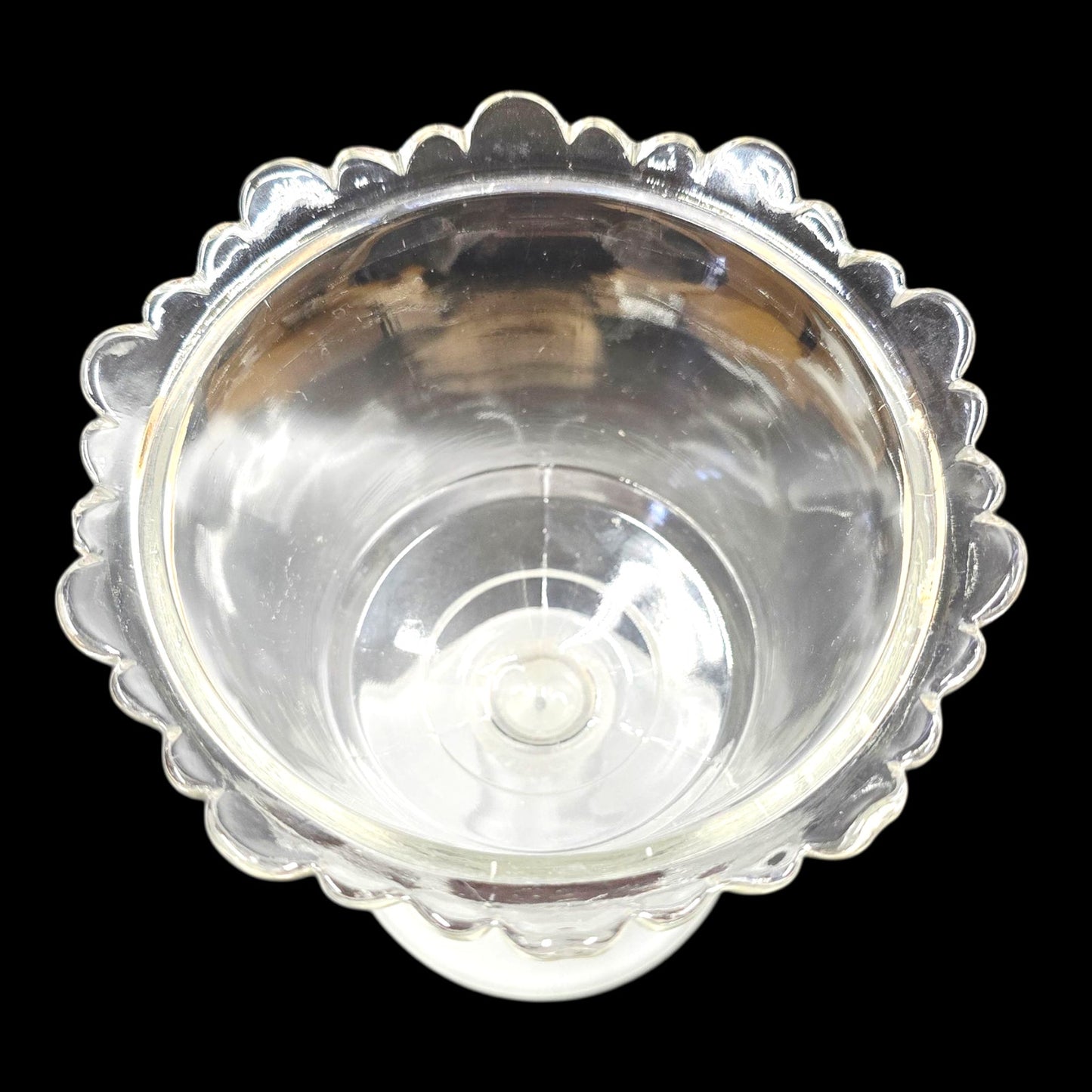 "Three Faces" pattern Frosted Glass Pedestal Compote late 1800's Early 1900's