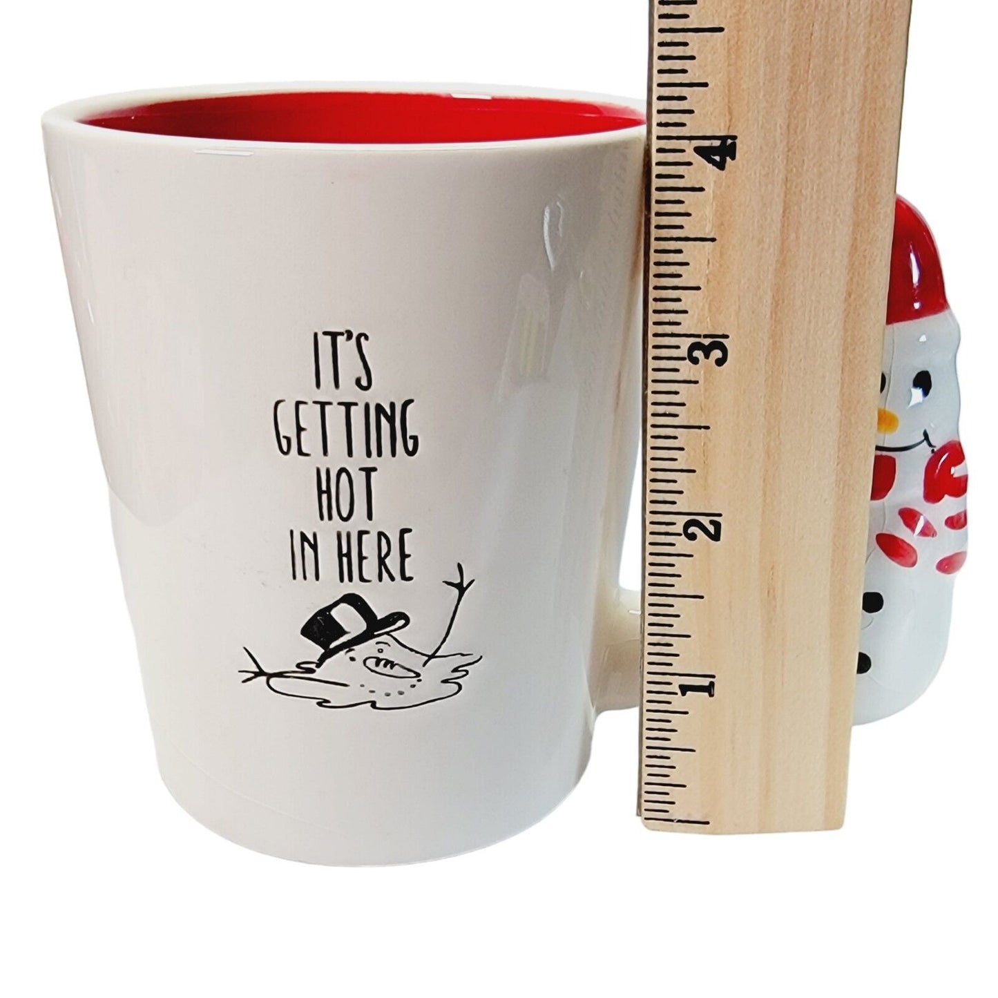 California Pantry Ceramic Christmas Mug It's Getting Hot in Here Snowman Handle