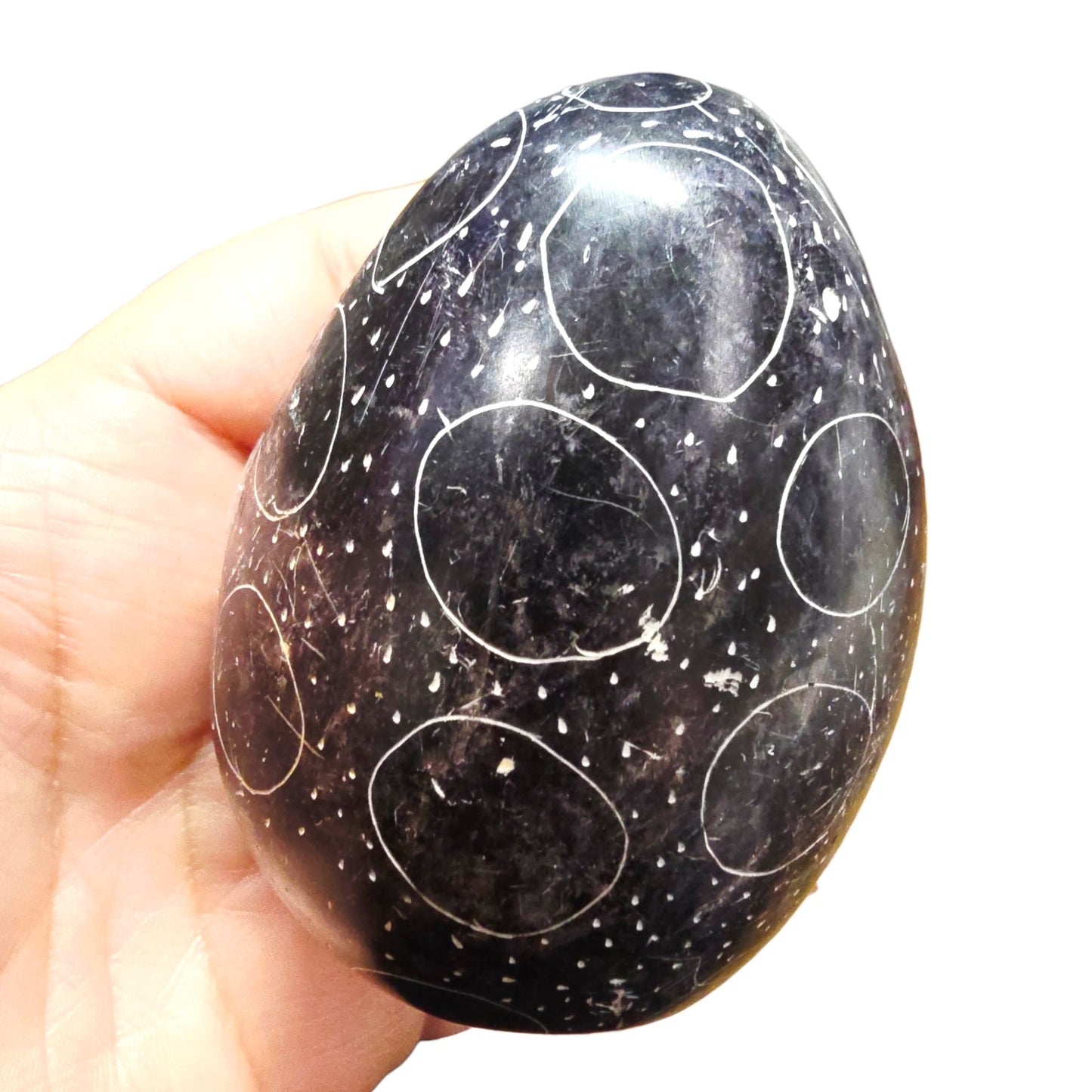 4 Hand Carved African Kisii Soapstone Eggs Kenya Decorative Stone Paperweights