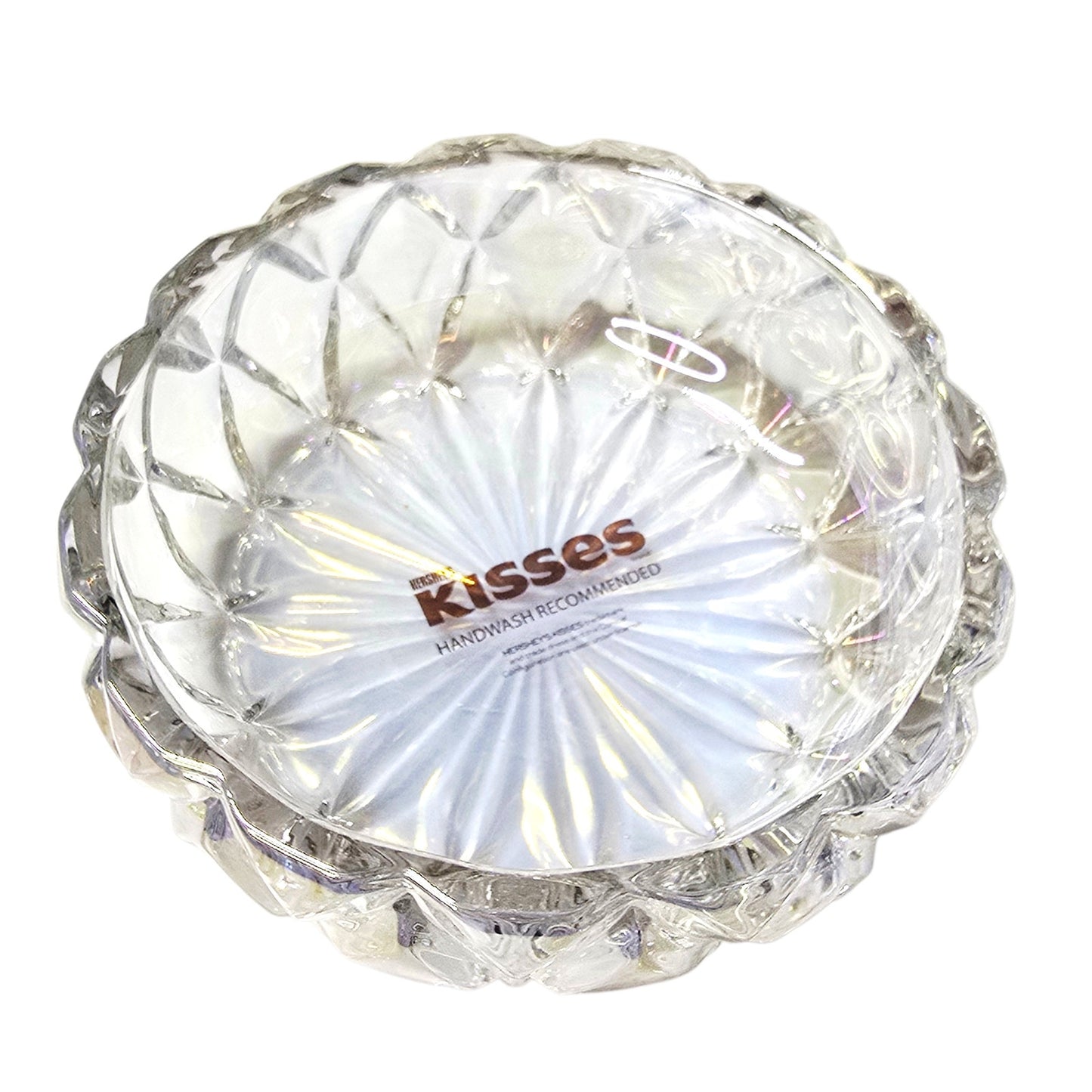 Godinger Hershey's Kisses Iridescent Crystal Candy Dish  5"Opal Diamond Cut Jar