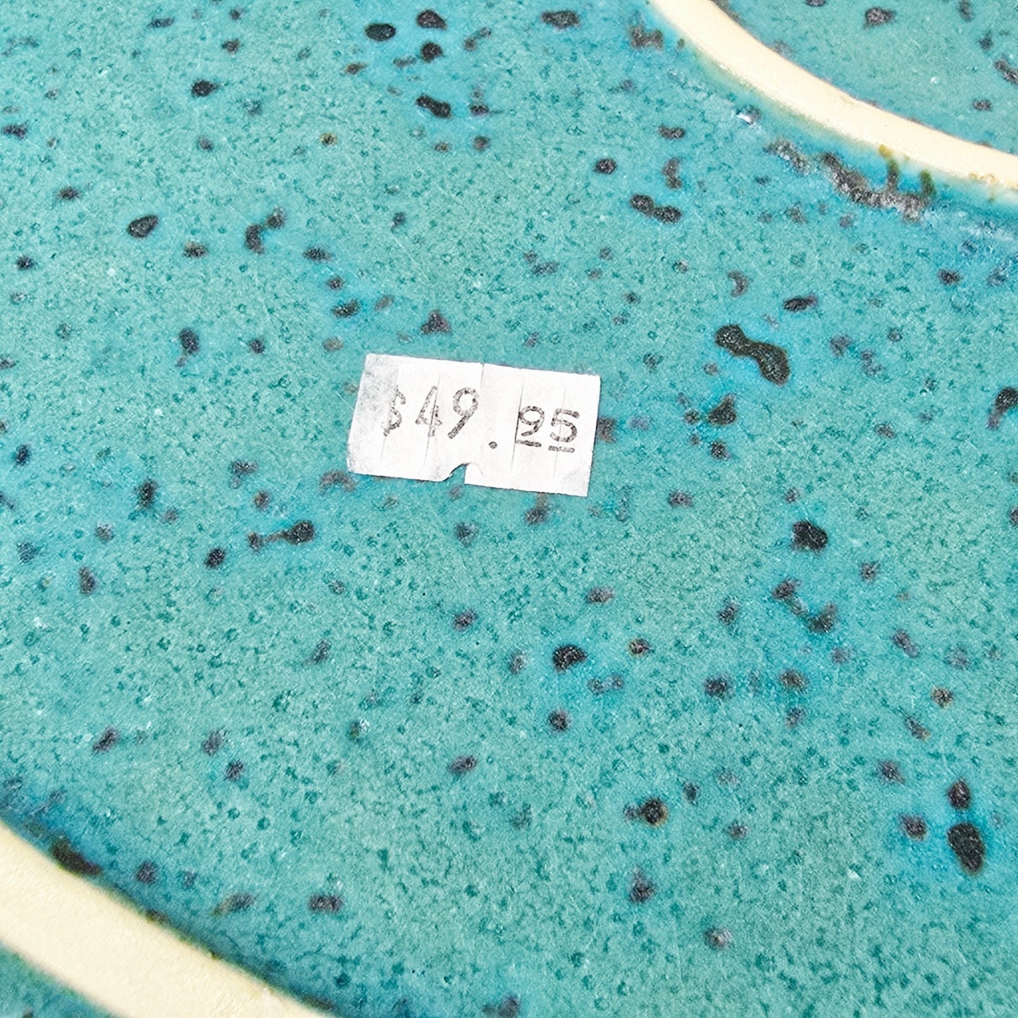 Anthropologie Zoysia Turquoise Speckled Ceramic Oval Platter - 15"
