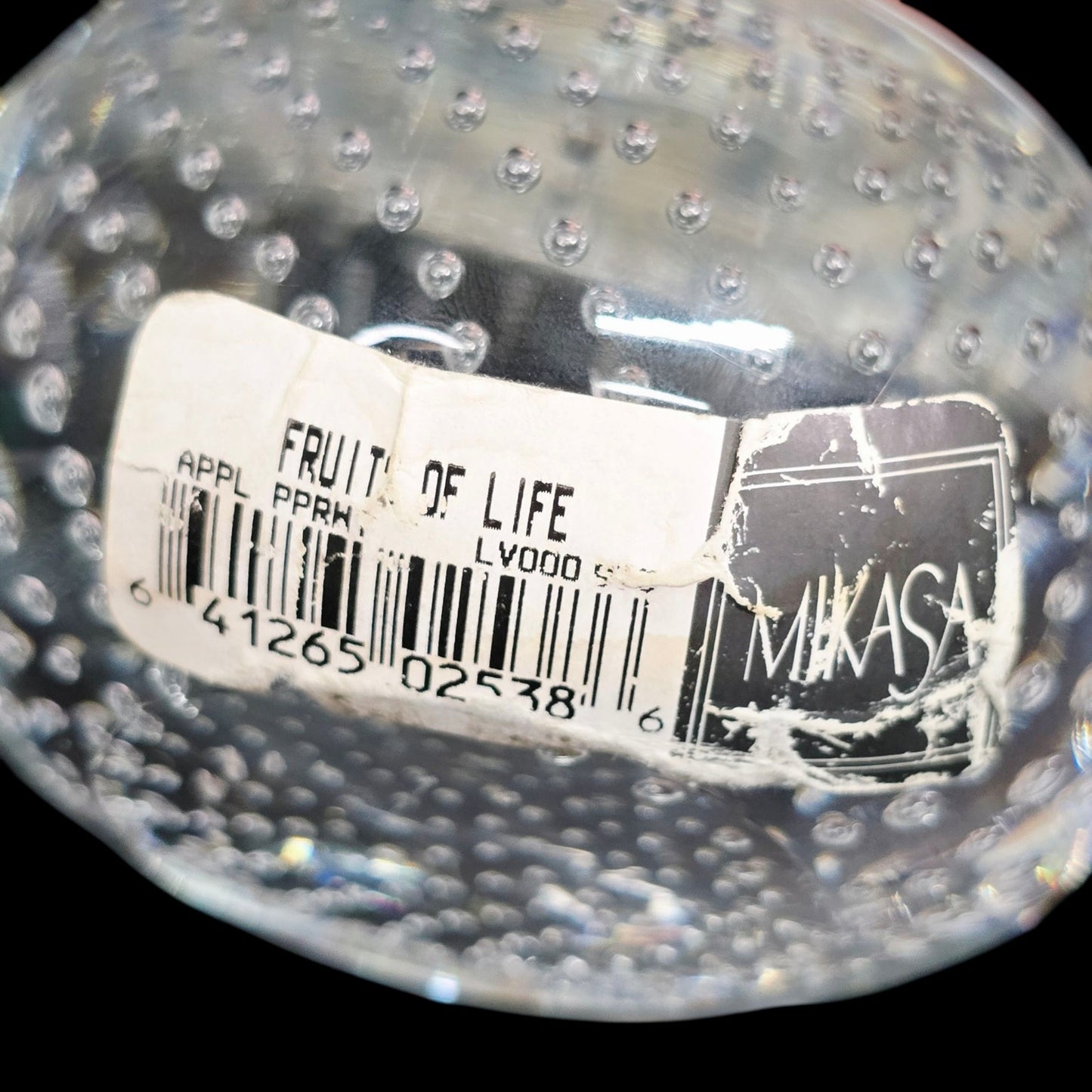 Mikasa Glass Apple Paperweight "Fruits of Life" Bullicante Control Bubbles