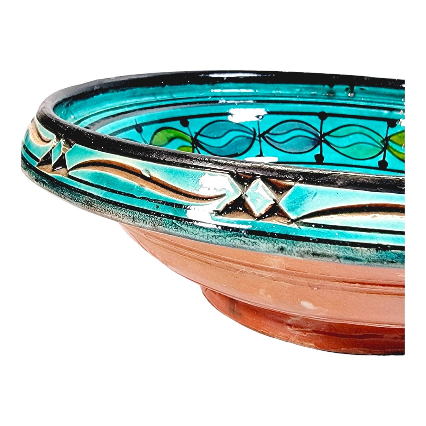 Turquiose Glazed Decorative Ceramic Bowl