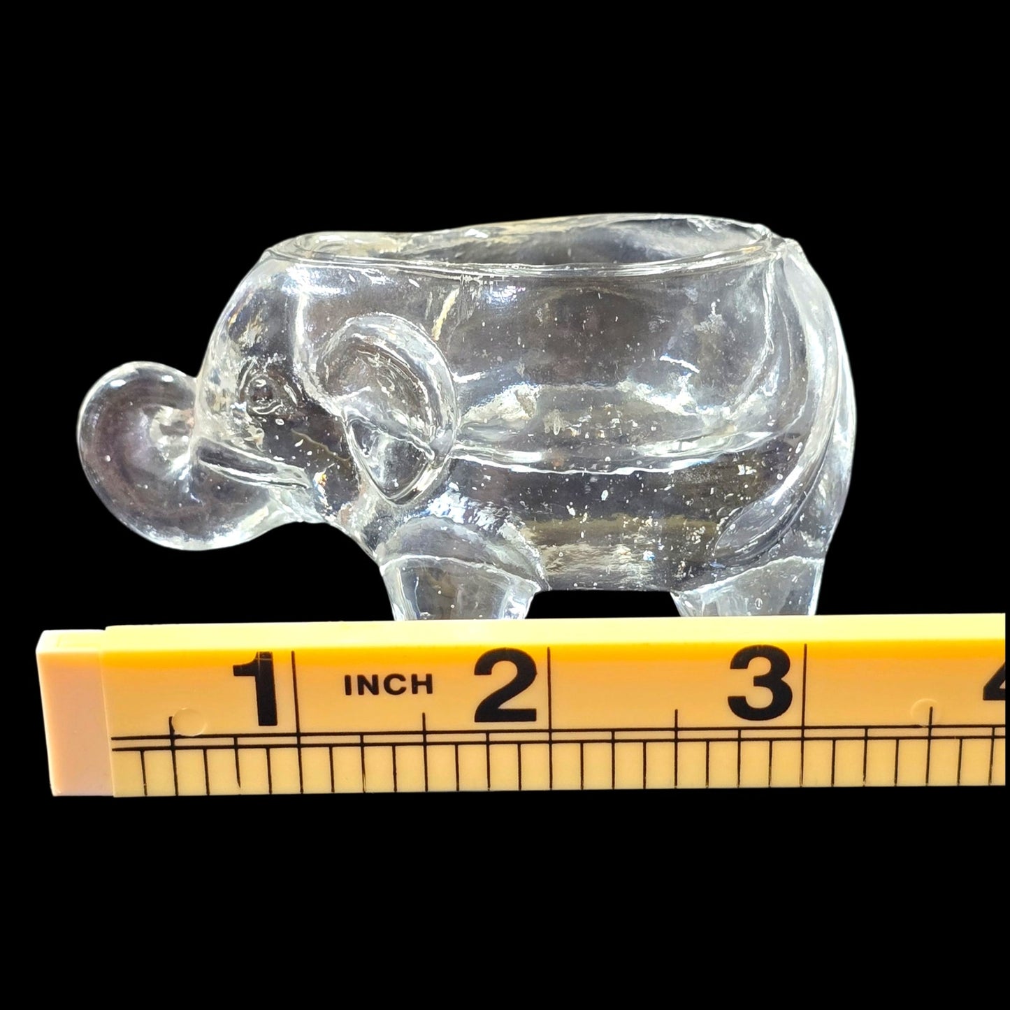 (Reserved for Customer) Vintage Pressed Glass Elephant Trinket / Salt Cellar
