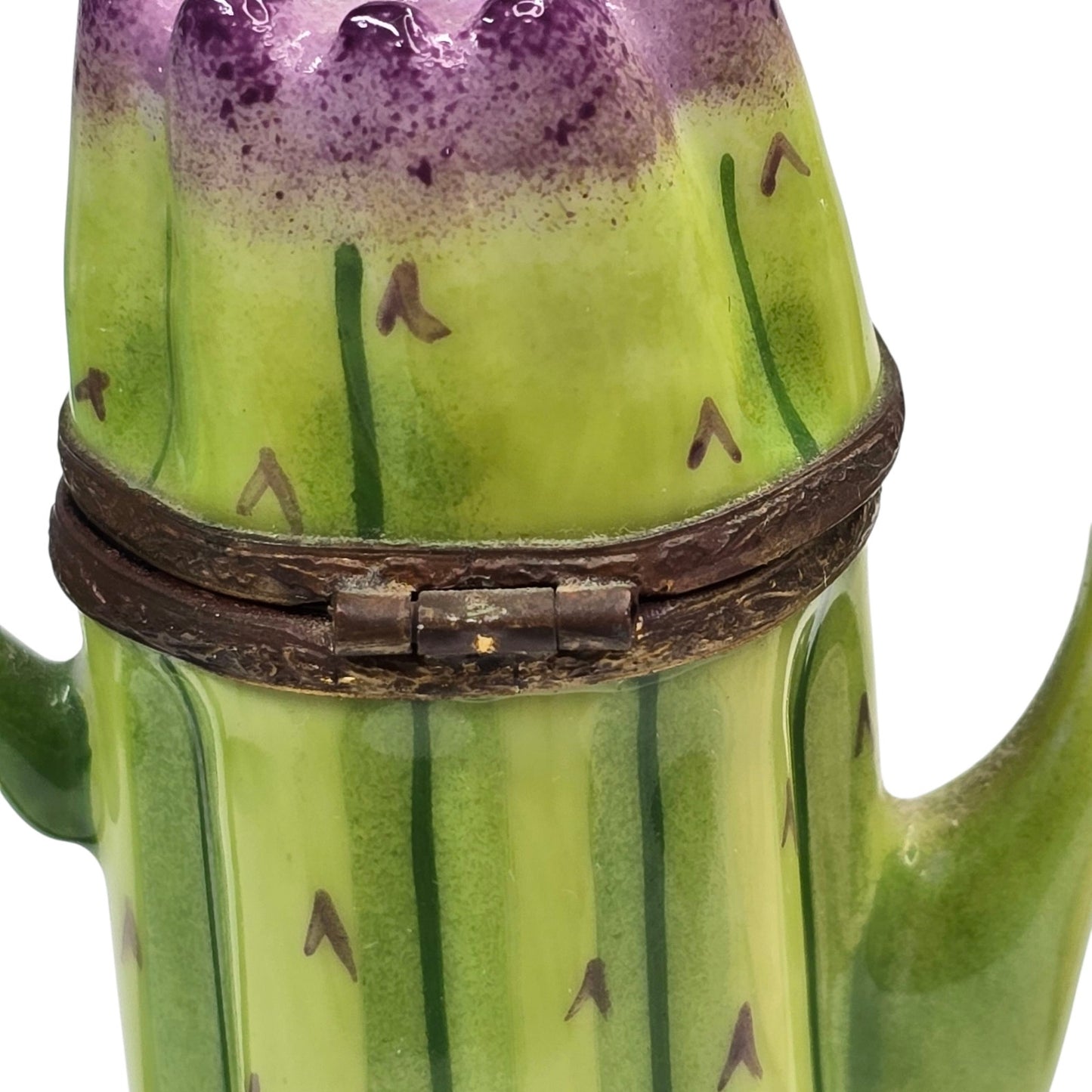 Limoges France Pineapple & Asparagus Trinket Box Set Atelier Box & Certificate