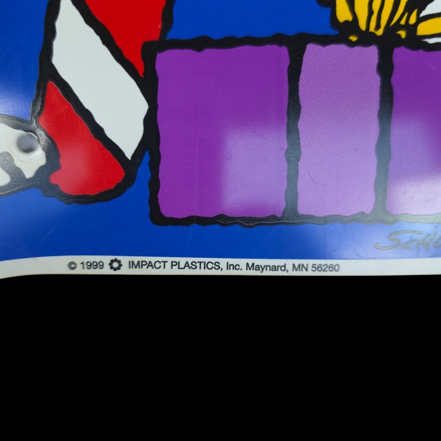 Vtg 1999 Peanuts Snoopy Candy Cane Lane Holiday Wall Sign Impact Plastics USA