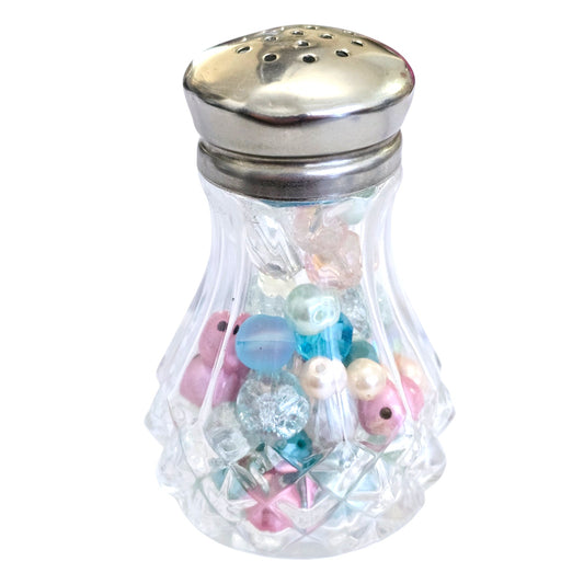 Romantic Mixed Pastel Beads LIVE-CRAFTED SHAKER + 3 PINS Join me LIVE to give Input, or Give me Creative Freedom! Clear, Romance, Love, Valentine's, Easter