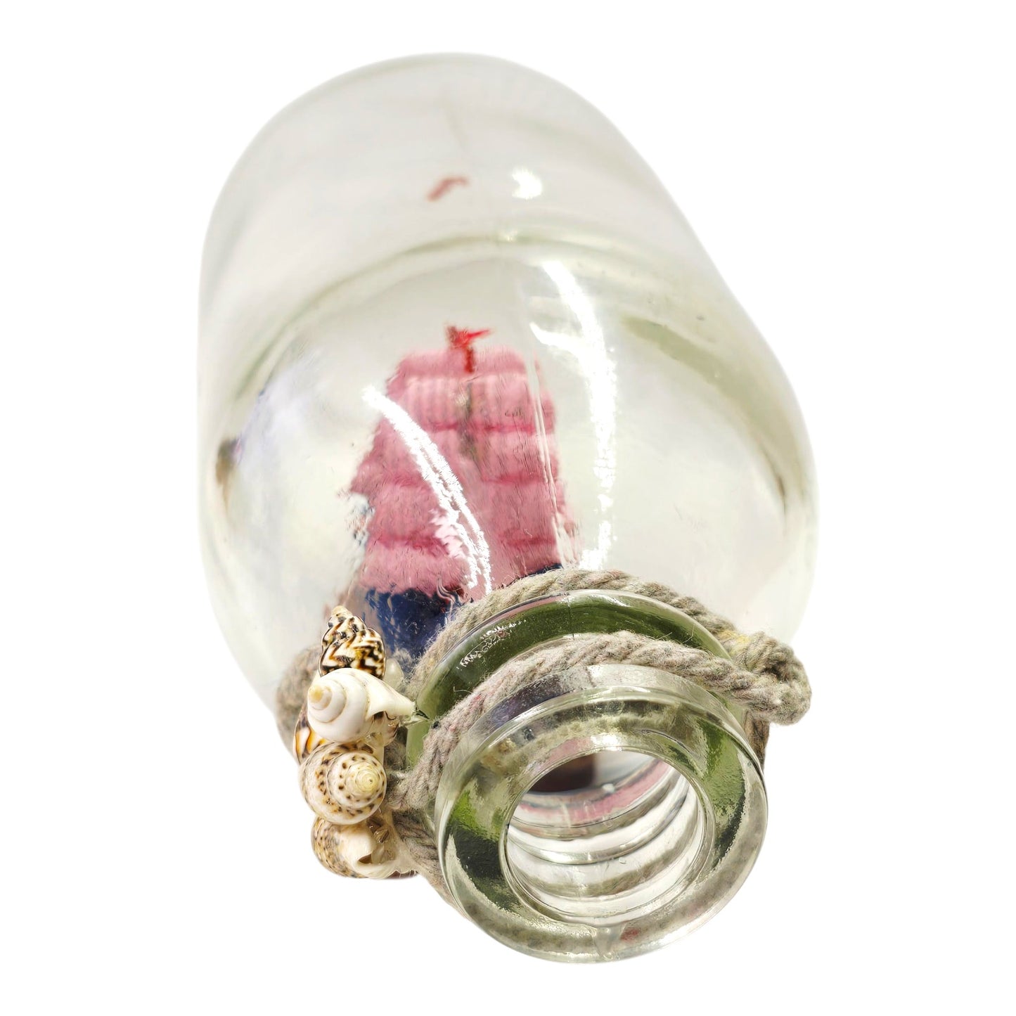 Lot 2 Ship in Bottle Nautical Sailboat House Scene Miniatures Glass Jar Decor