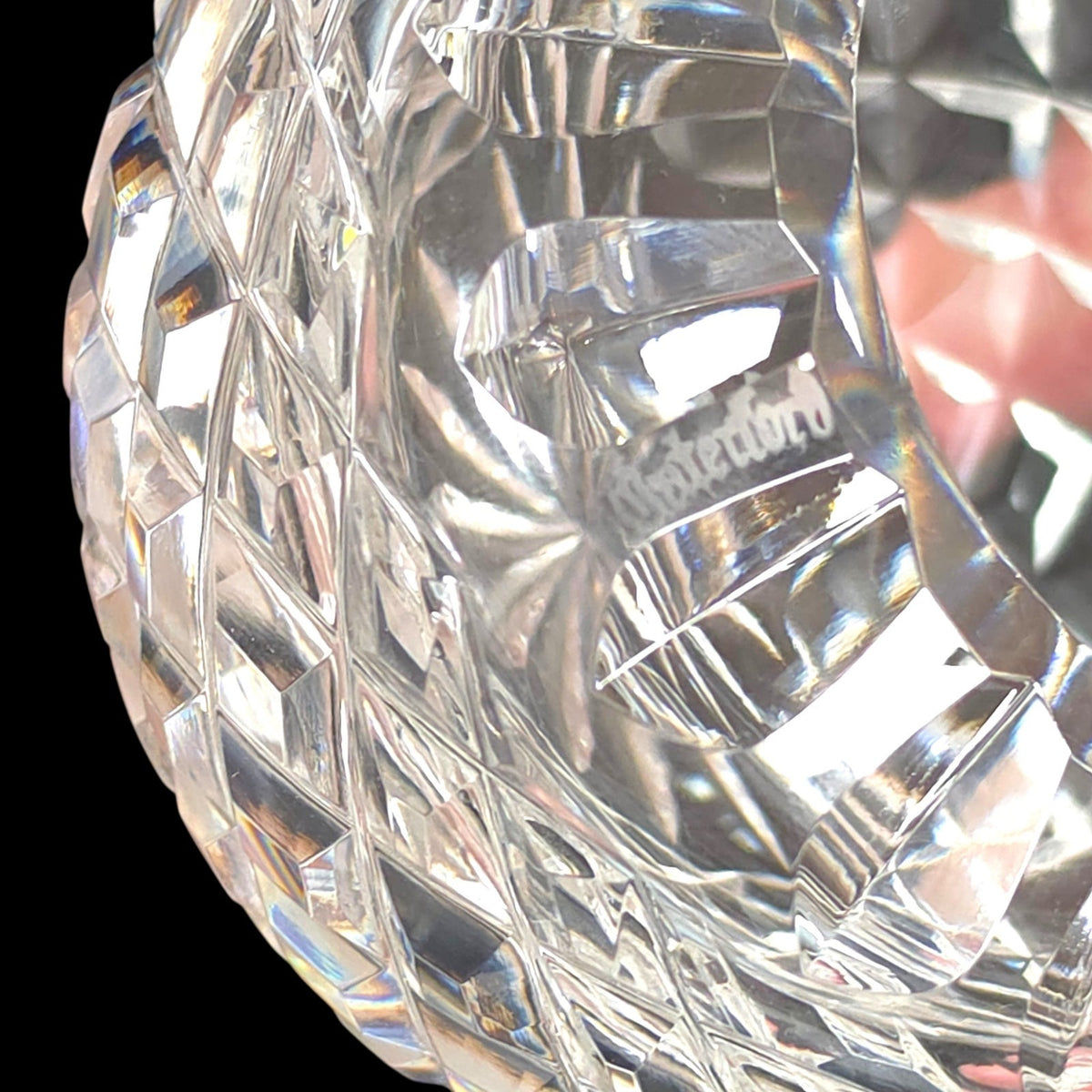 Waterford Crystal Hollow Dome Paperweight Diamond Cut Starburst Signed