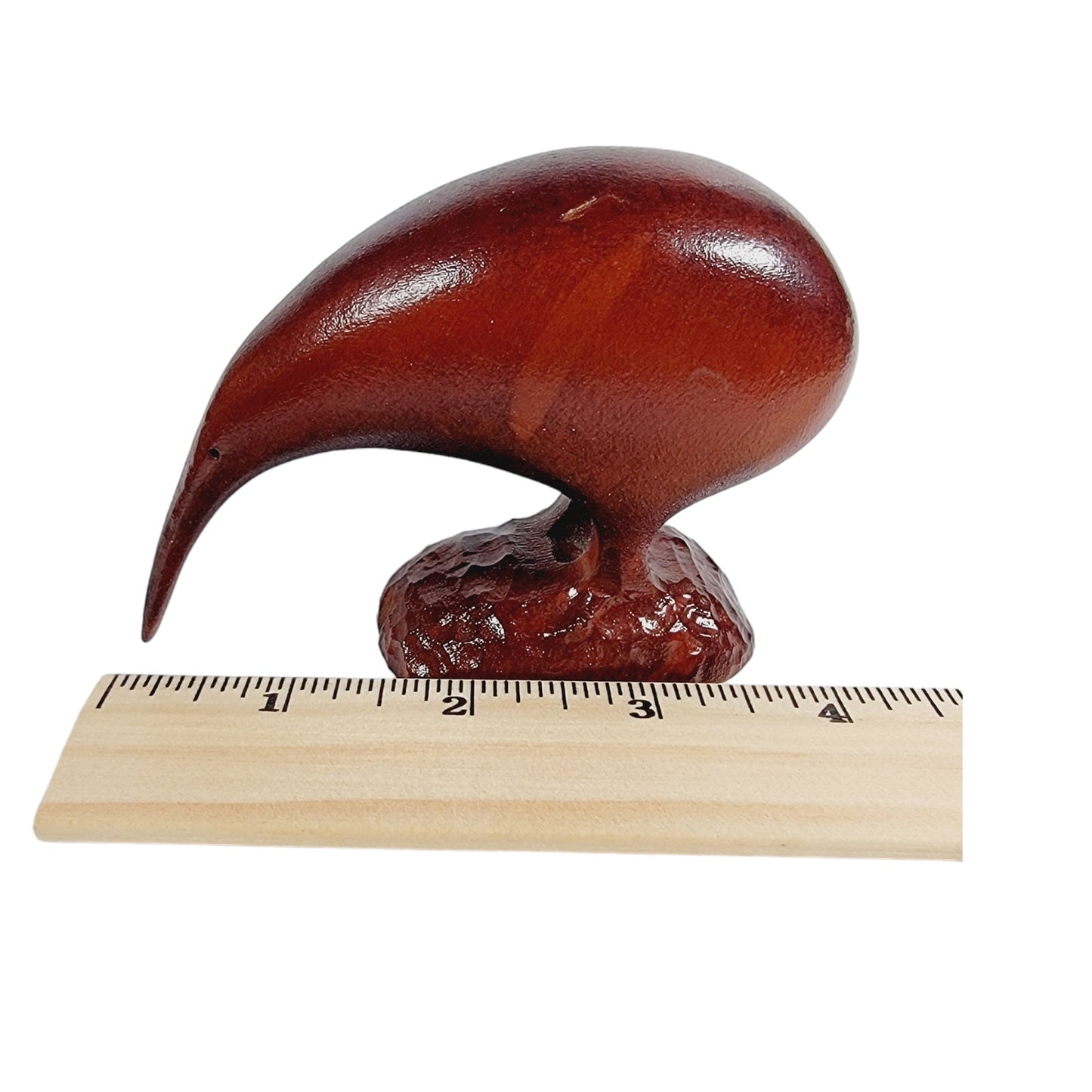 Hand-Carved Wooden Kiwi Bird, New Zealand Bird, Wooden Bird Figurine Decor