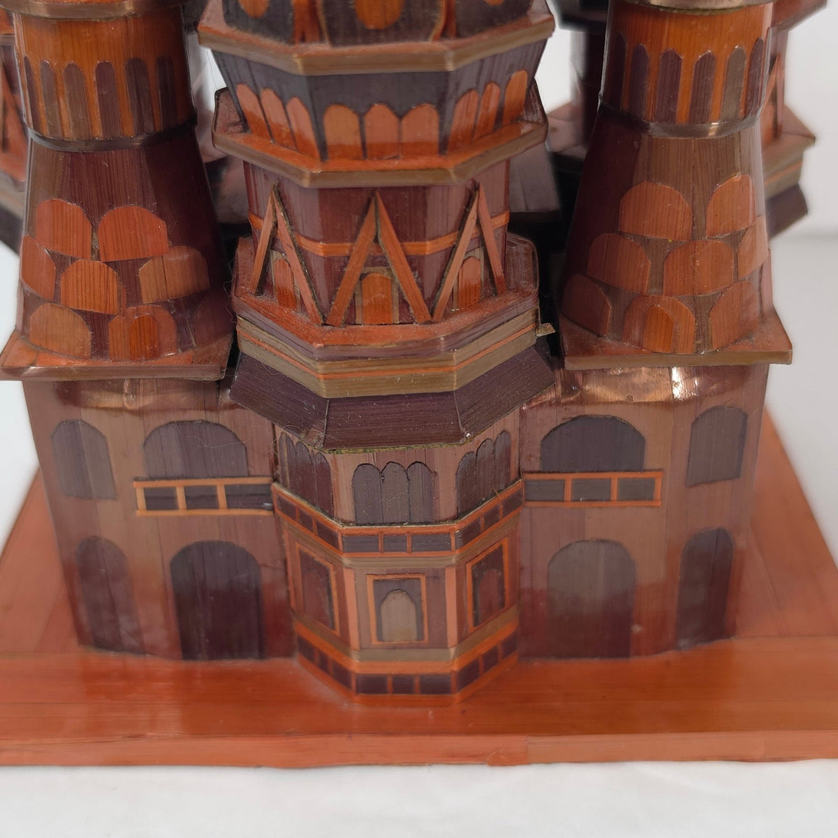 Vintage Saint Basil's Cathedral Straw Marquetry Souvenir Model