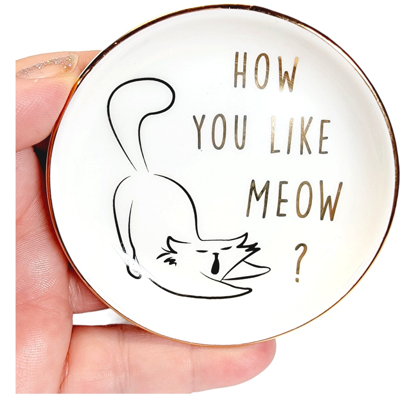 CAT LOT: Vintage Avon Cat Pin and a "How You Like Meow" Mini Trinket Dish Charming Charlie