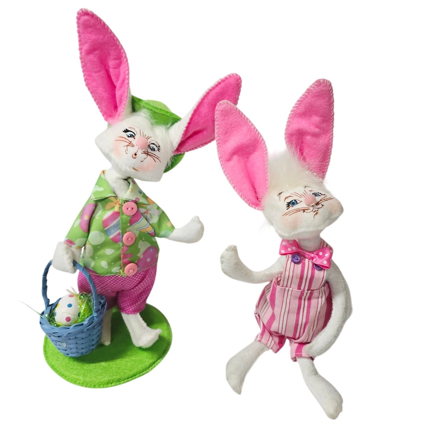 Lot of 5 Annalee Spring Dolls 2011-2018 Easter Bunnies & Mouse w/ Tags