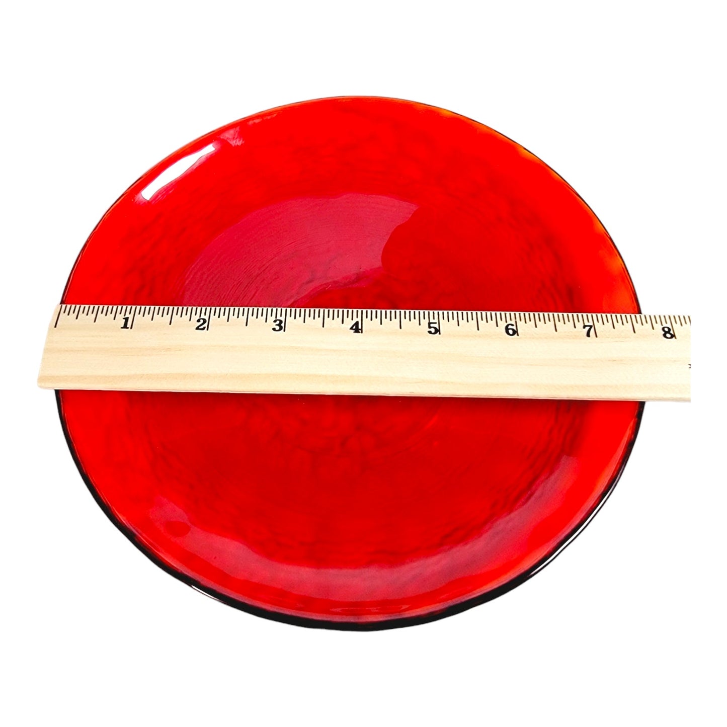 Ruby Red Recycled Glass Plate 7.75" D