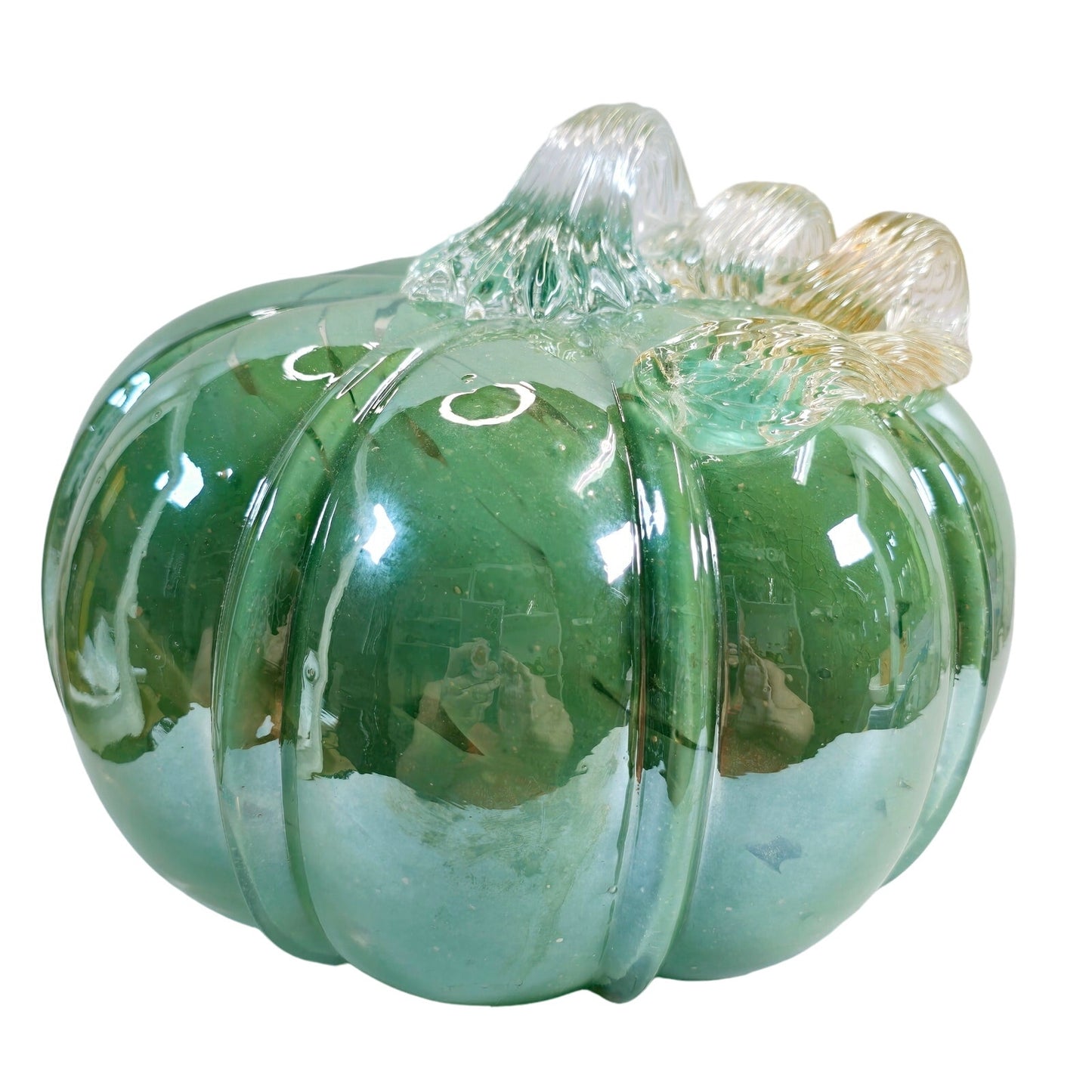 Home Martha Stewart Soft Green Hand Blown Glass Pumpkin