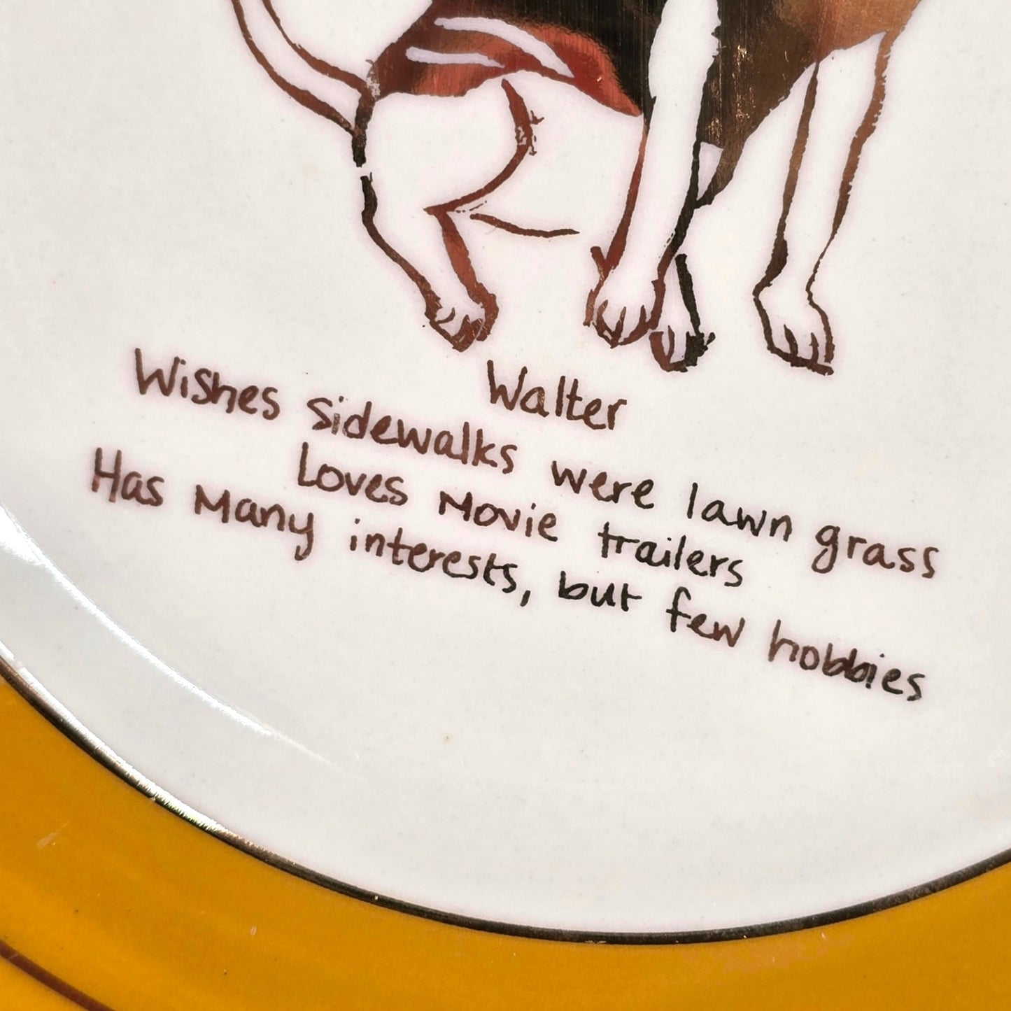 Anthropologie Emily Isabella Dog Biography Plate Walter Catch All Gallery Wall