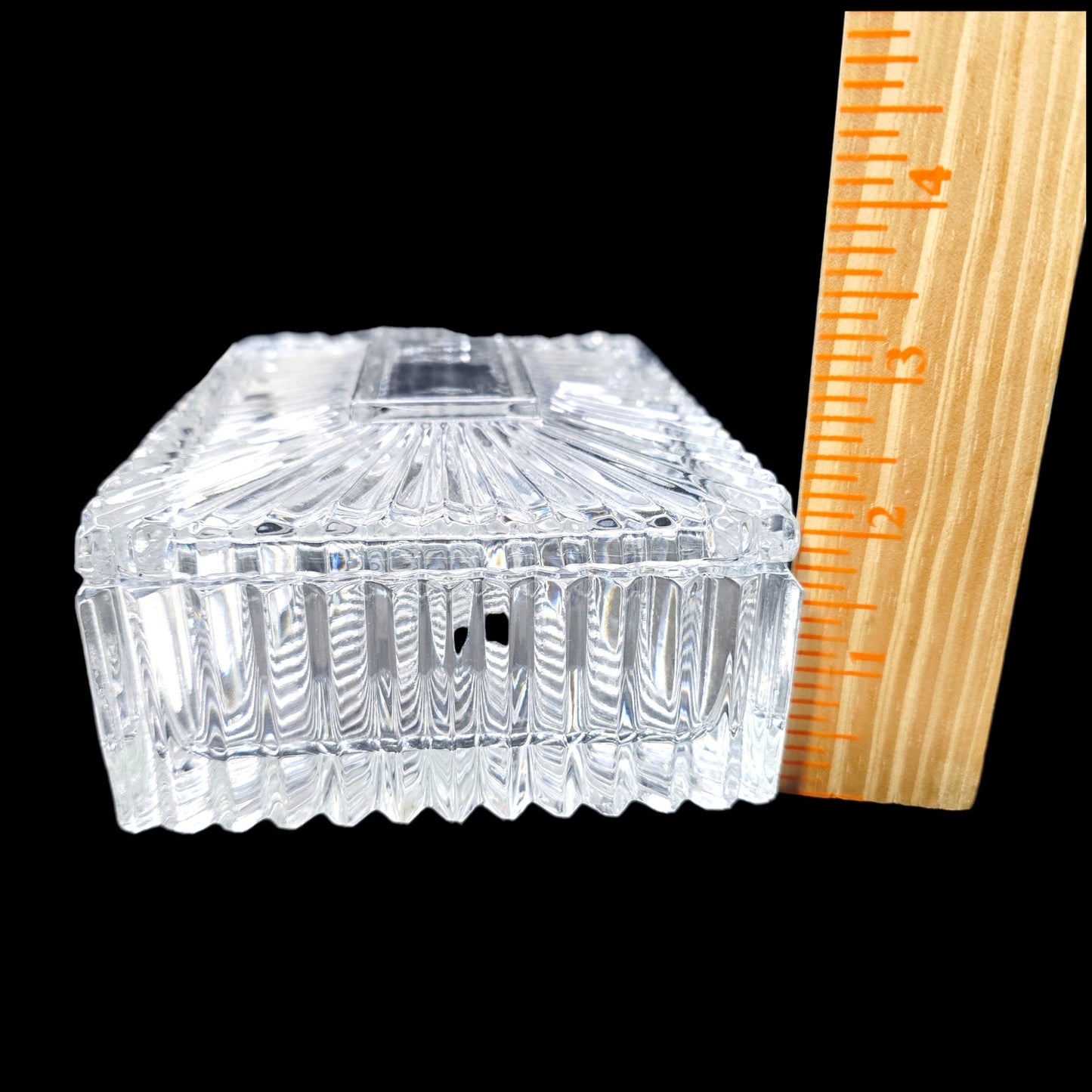 Vtg Godinger Crystal Legends 24% Lead Crystal Trinket Jewelry Box Dresser Box