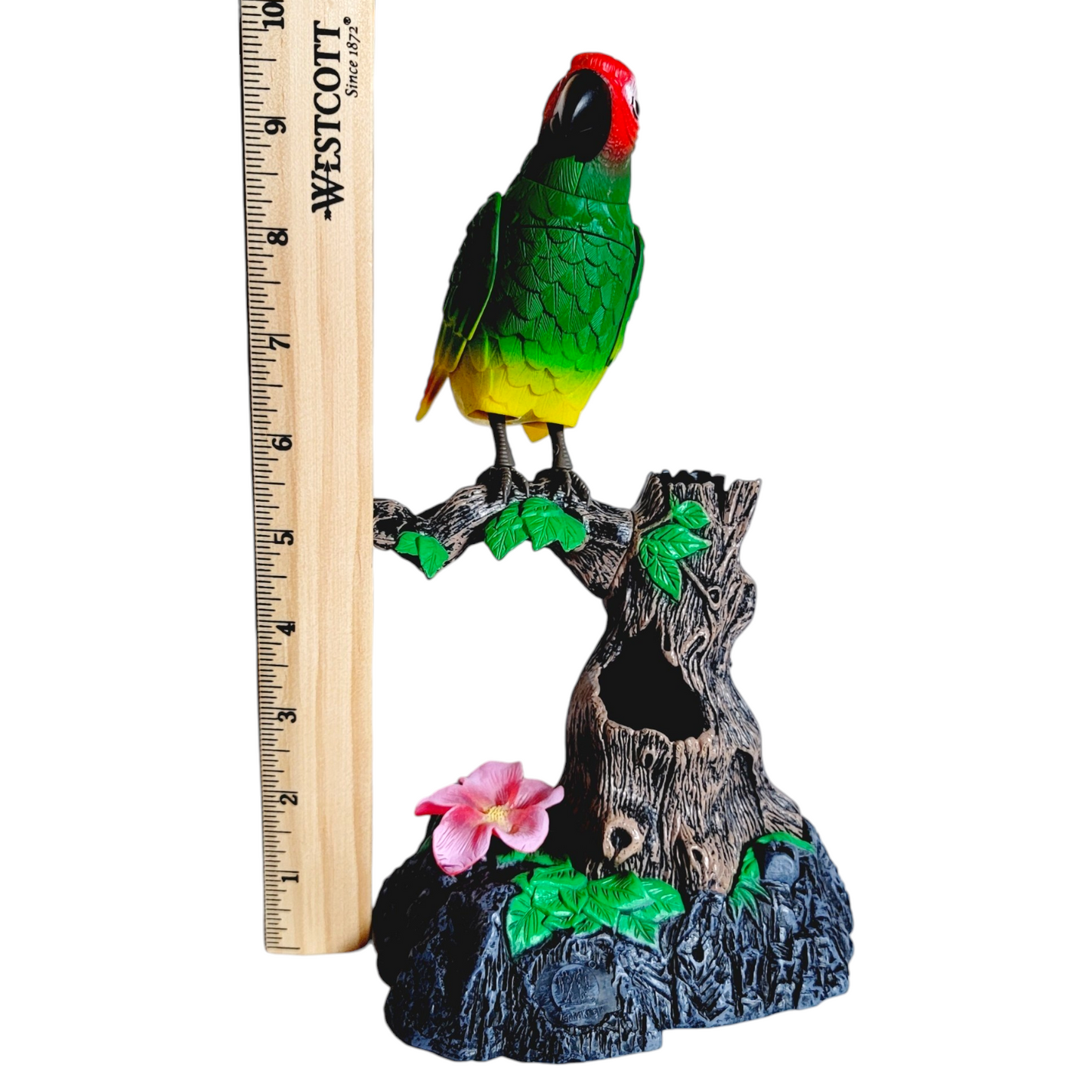 Chatty Patty Electronic Talking Parakeet Bird Pencil Pen Holder NIB, Talks, Whistles Lights Up 9.5"