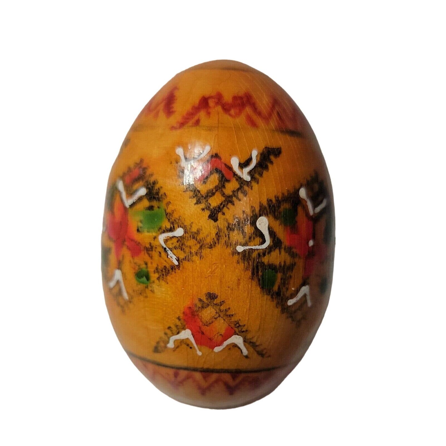 Vintage Wooden Easter Egg Hand Painted Hand Painted Wooden Egg Easter Decor