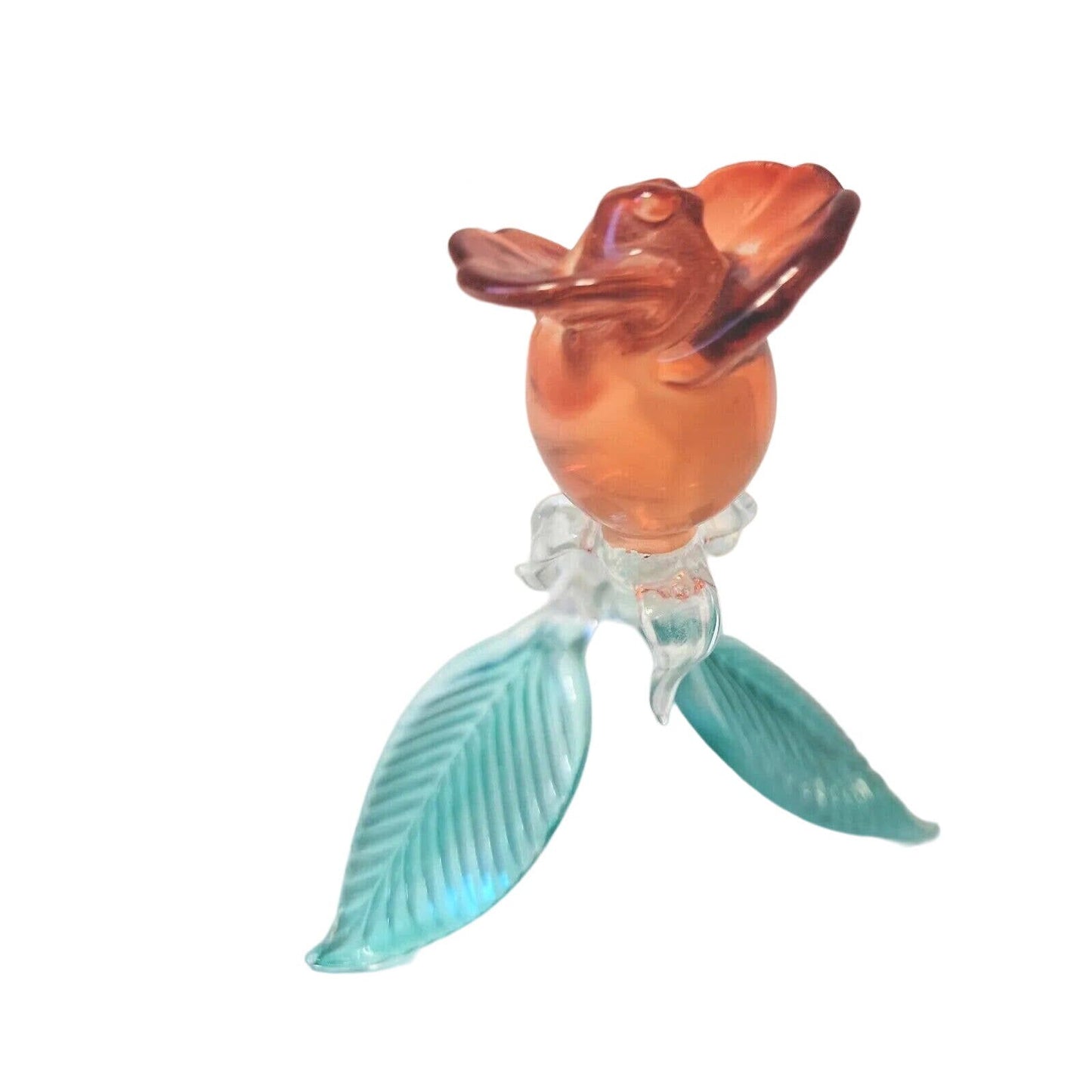 Glass Rose & Frosted Glass Birds, Doves Love Birds Glass Rose Valentine's Day