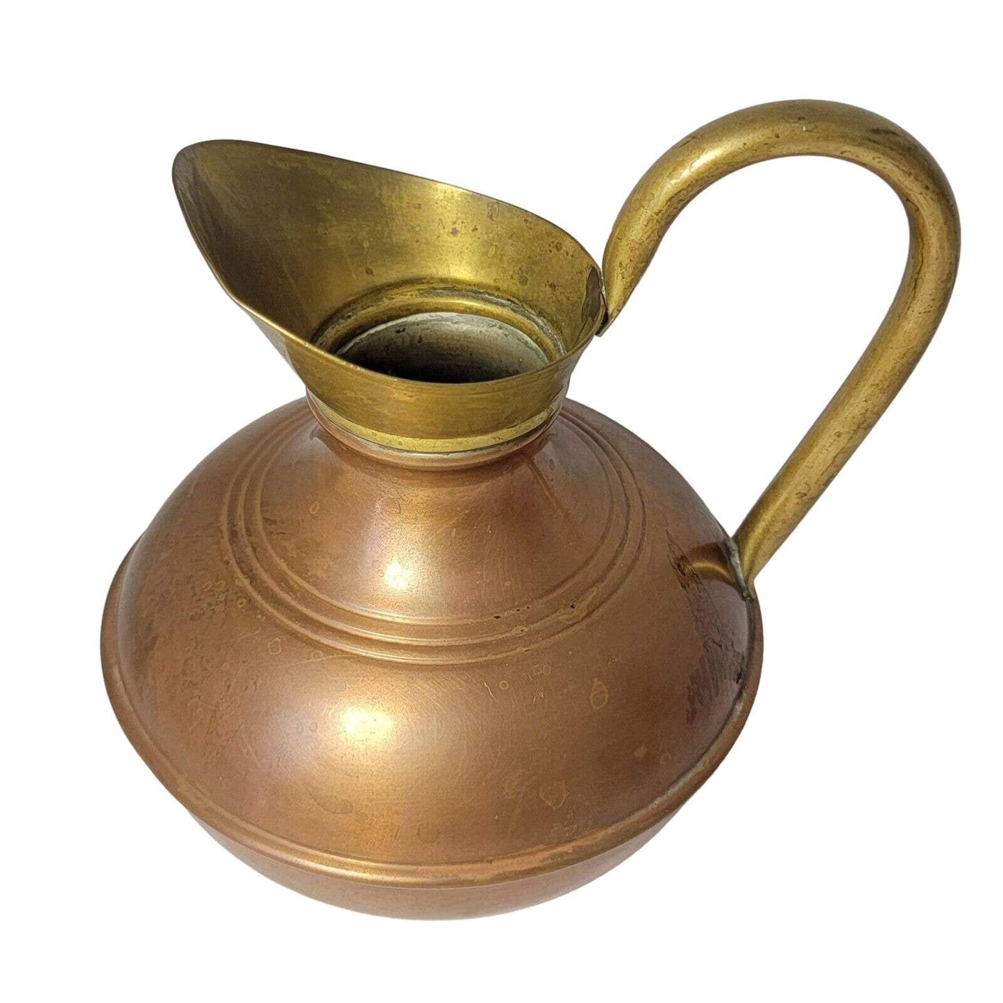 Beautiful Vintage Copper and Brass Pitcher, Brass Copper Vase