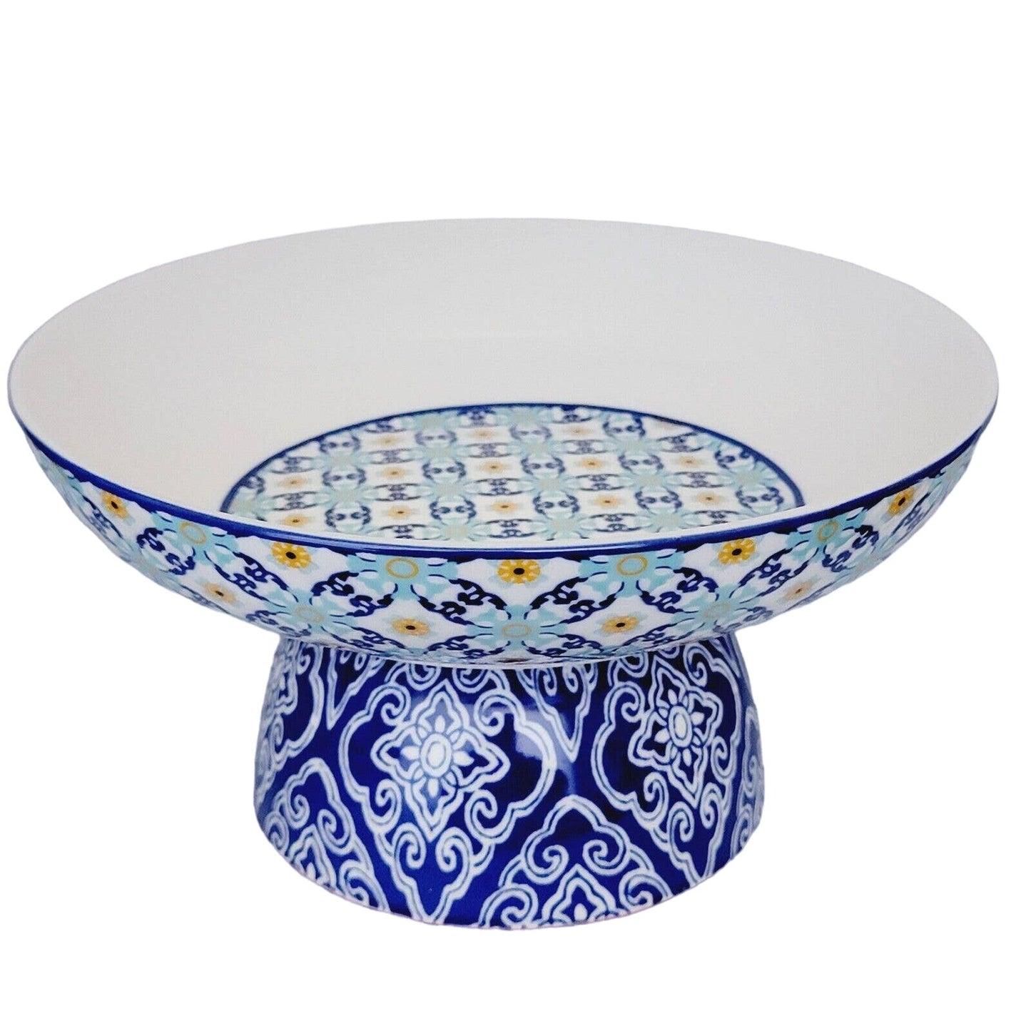 Ceramic Pedestal Fruit Bowl / Console Bowl Made from 2 Decorative Bowls, Glued