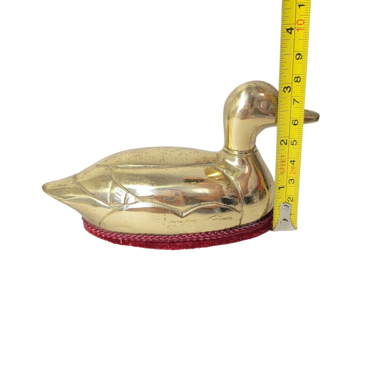 Vintage Brass Duck Lint Brush Paperweight Mallard Figurine Mr Man 1983 Office