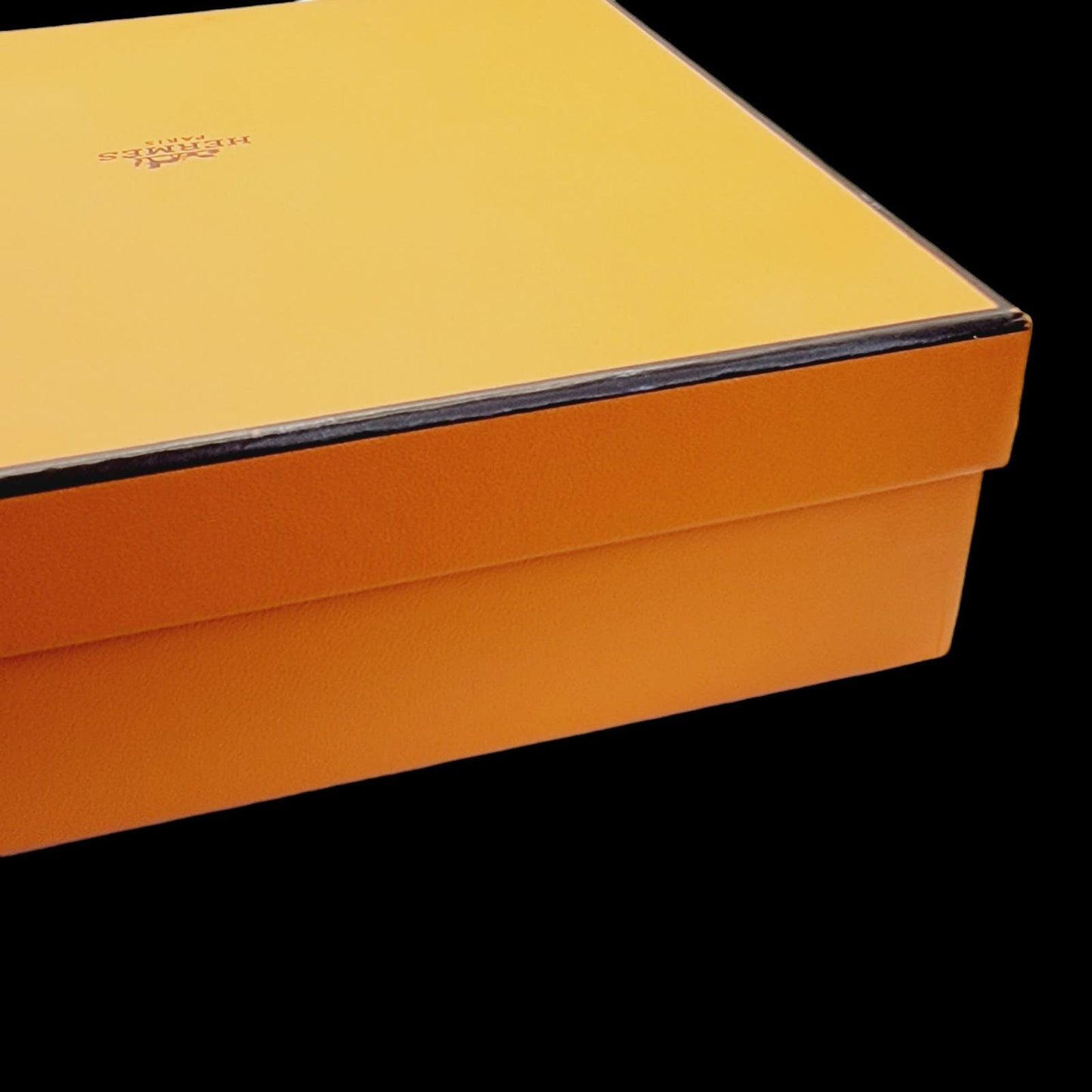 HERMES Paris 1178 Empty Gift Jewelry Case Storage Box Only Orange Black 8"x8"