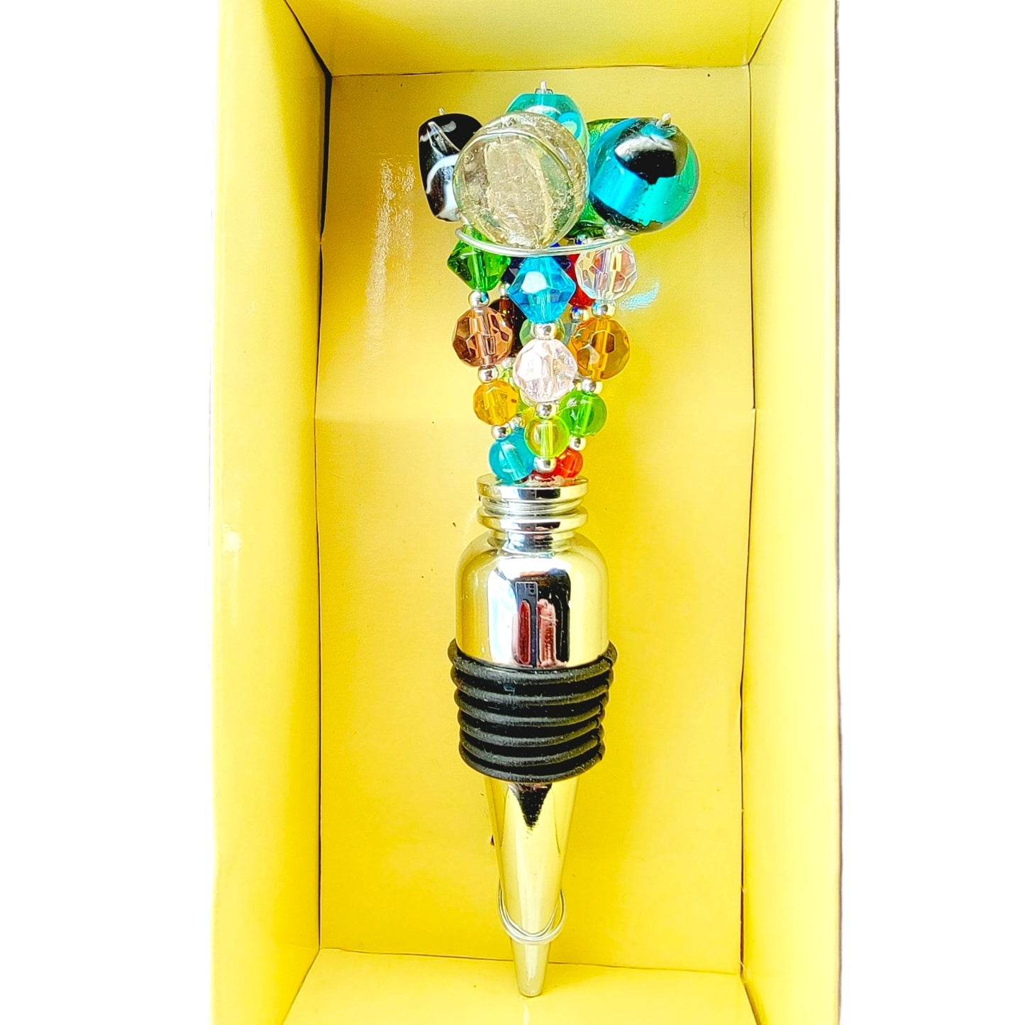 Bed Bath & Beyond Beaded Bottle Stopper Art Glass Beads New- Lynn