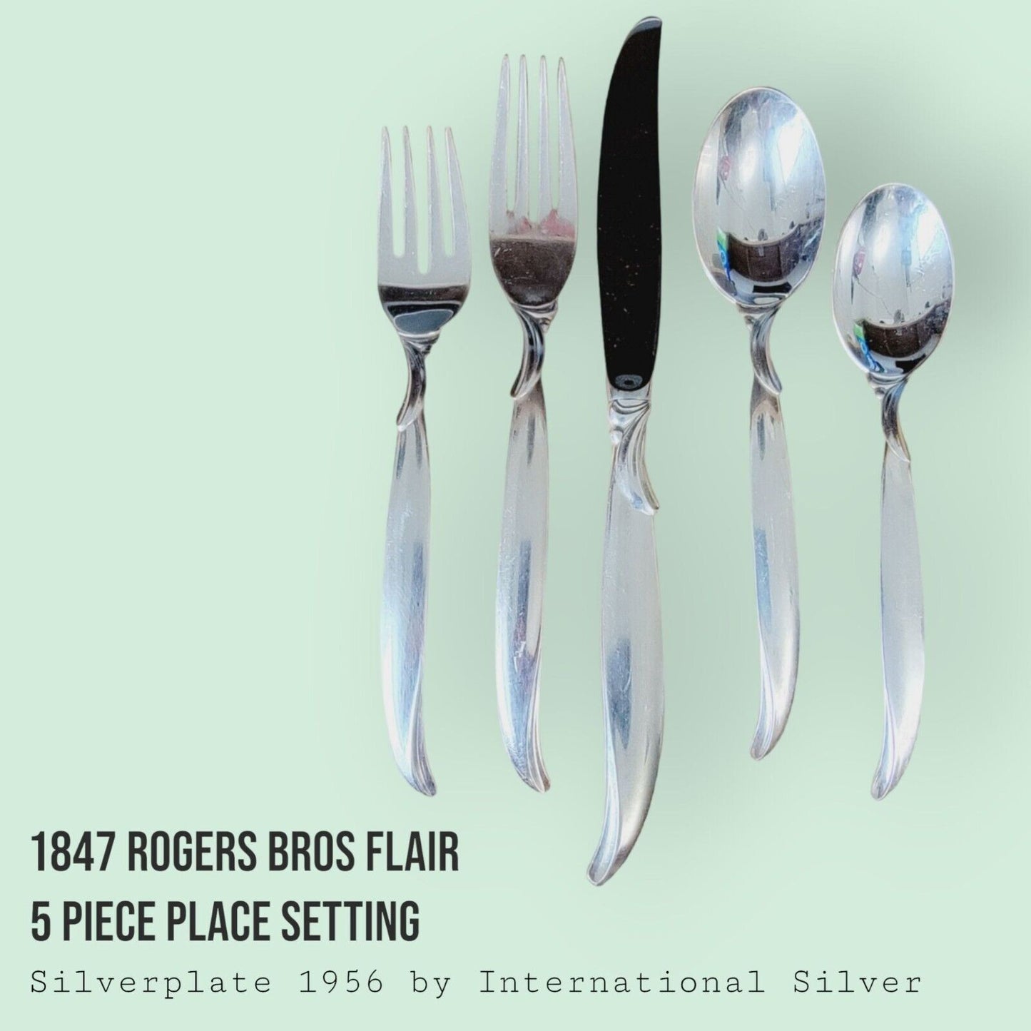Vintage 1847 Rogers Bros FLAIR Silverplate 5-Piece Place Setting