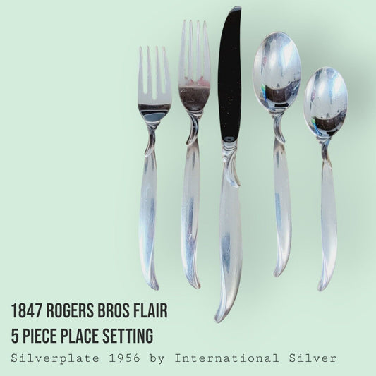 Vintage 1847 Rogers Bros FLAIR Silverplate 5-Piece Place Setting